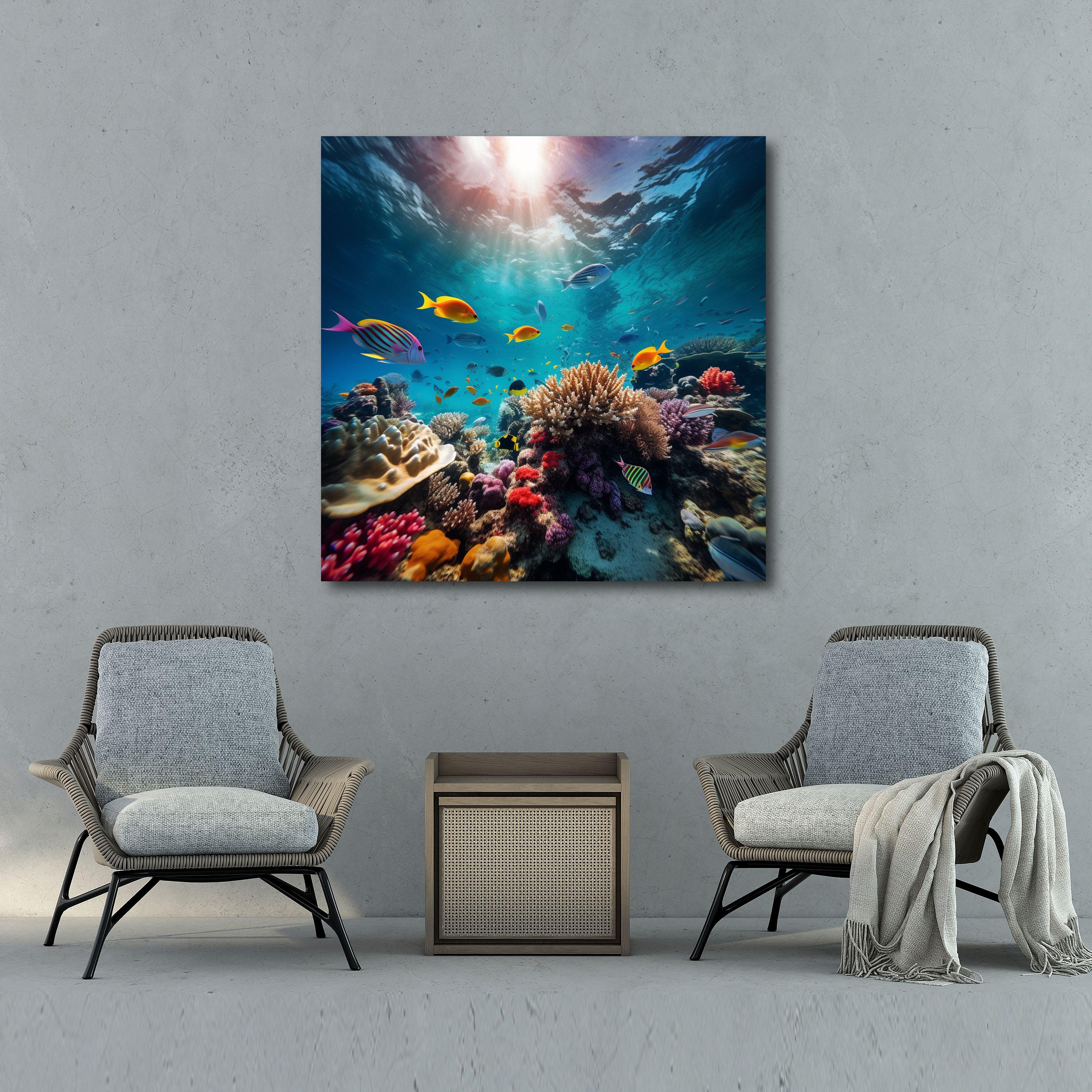 Lenticular Canvas Print: Colorful Underwater Paradise - Lenticular, Fish, Lenticular, Underwater