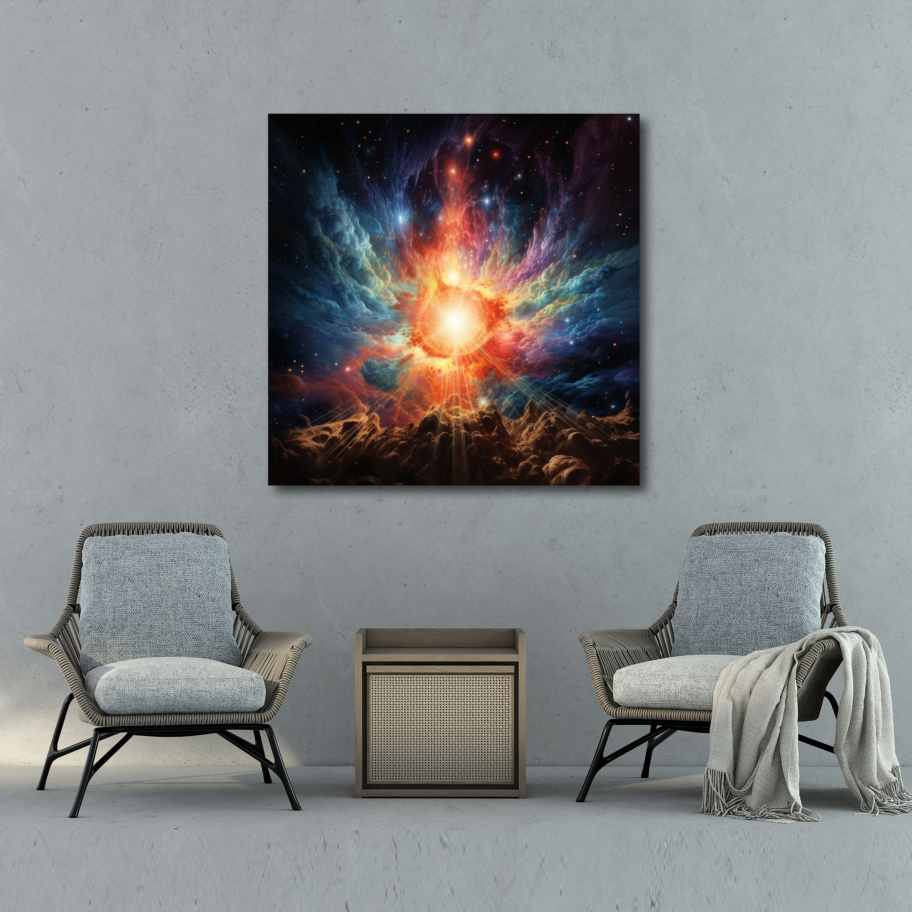 Lenticular Space Canvas Print: Cosmic Wonders - Lenticular, Lenticular, Cosmic, Wall Decoration