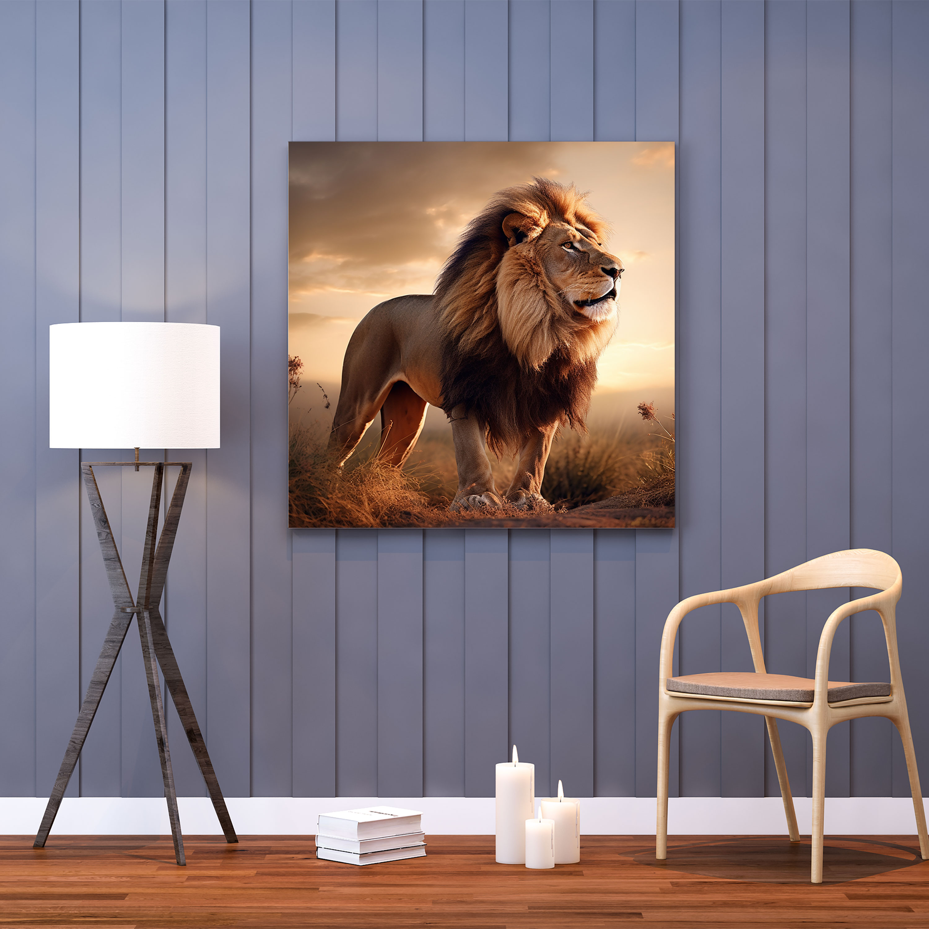 Lenticular Wildlife Wall Art: Majestic Lion - Lenticular, Lenticular, Strength, Wall Decoration