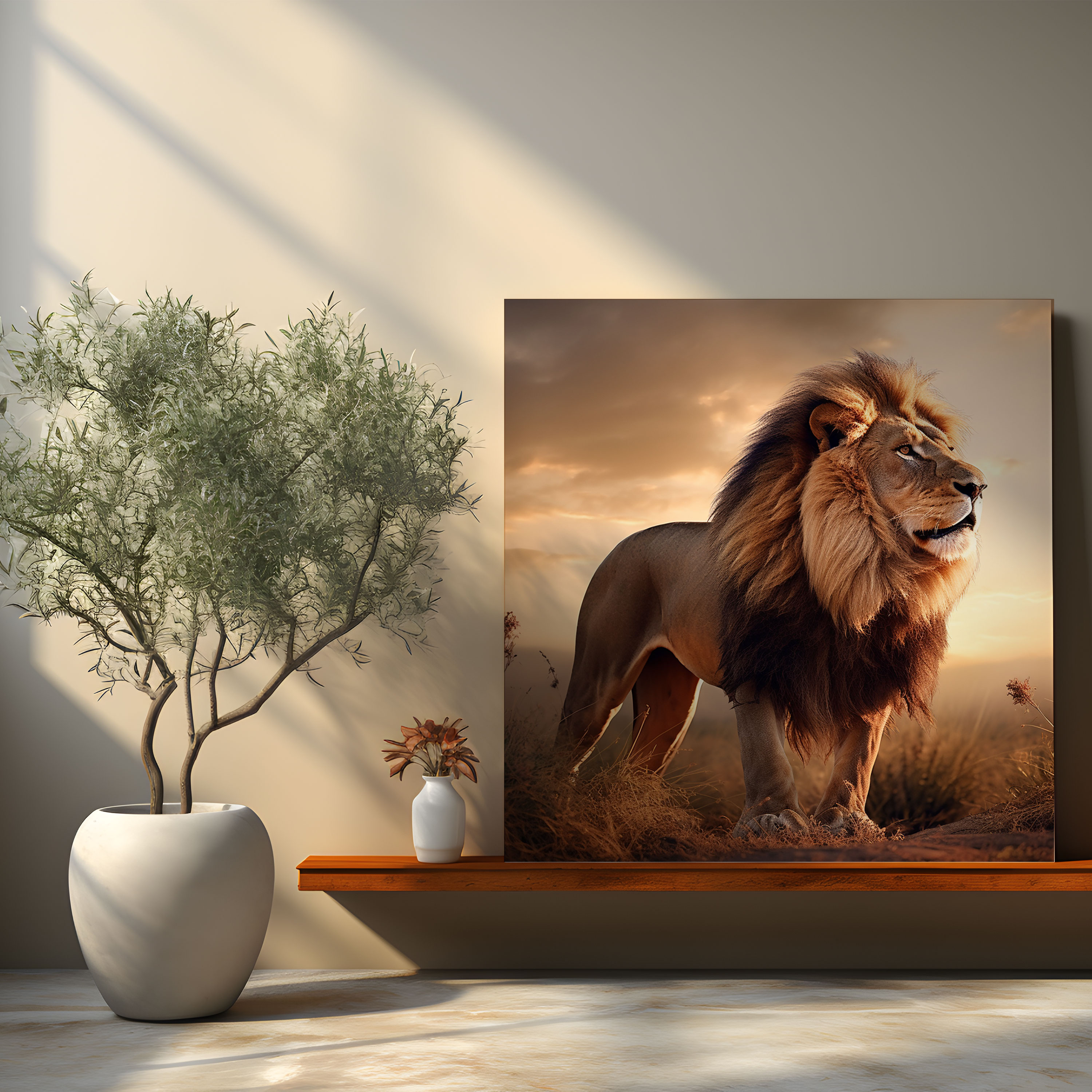Lenticular Wildlife Wall Art: Majestic Lion - Lenticular, Lenticular, Strength, Wall Decoration