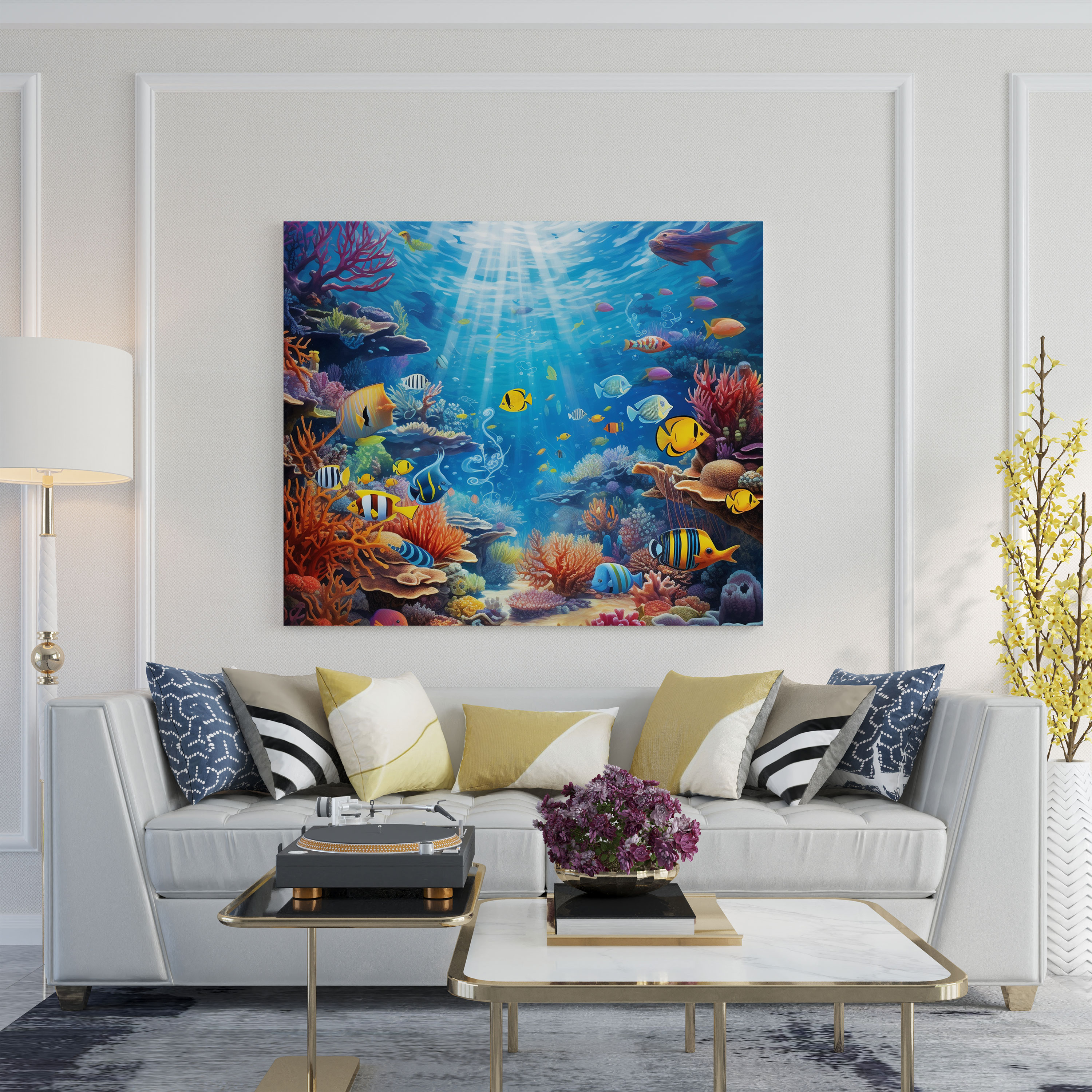 Lenticular Underwater Canvas Print - Lenticular, Colorful Coral Reefs, Home Decoration, Lenticular