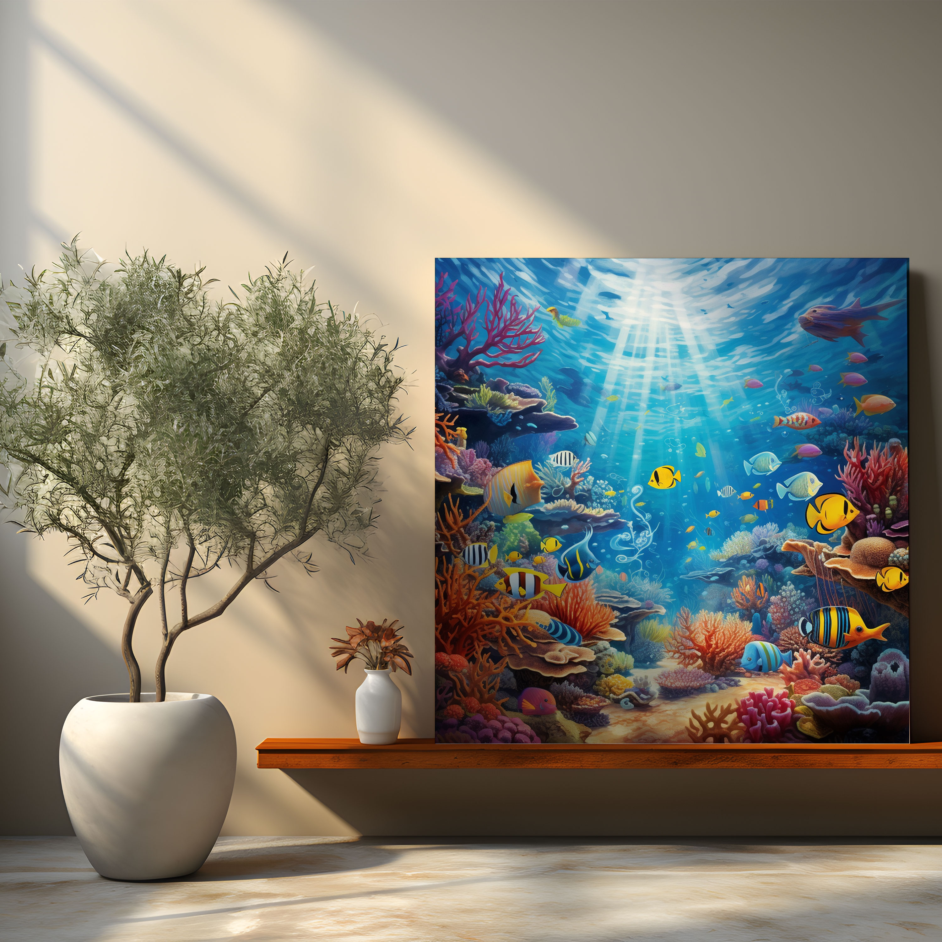 Lenticular Underwater Canvas Print - Lenticular, Colorful Coral Reefs, Home Decoration, Lenticular
