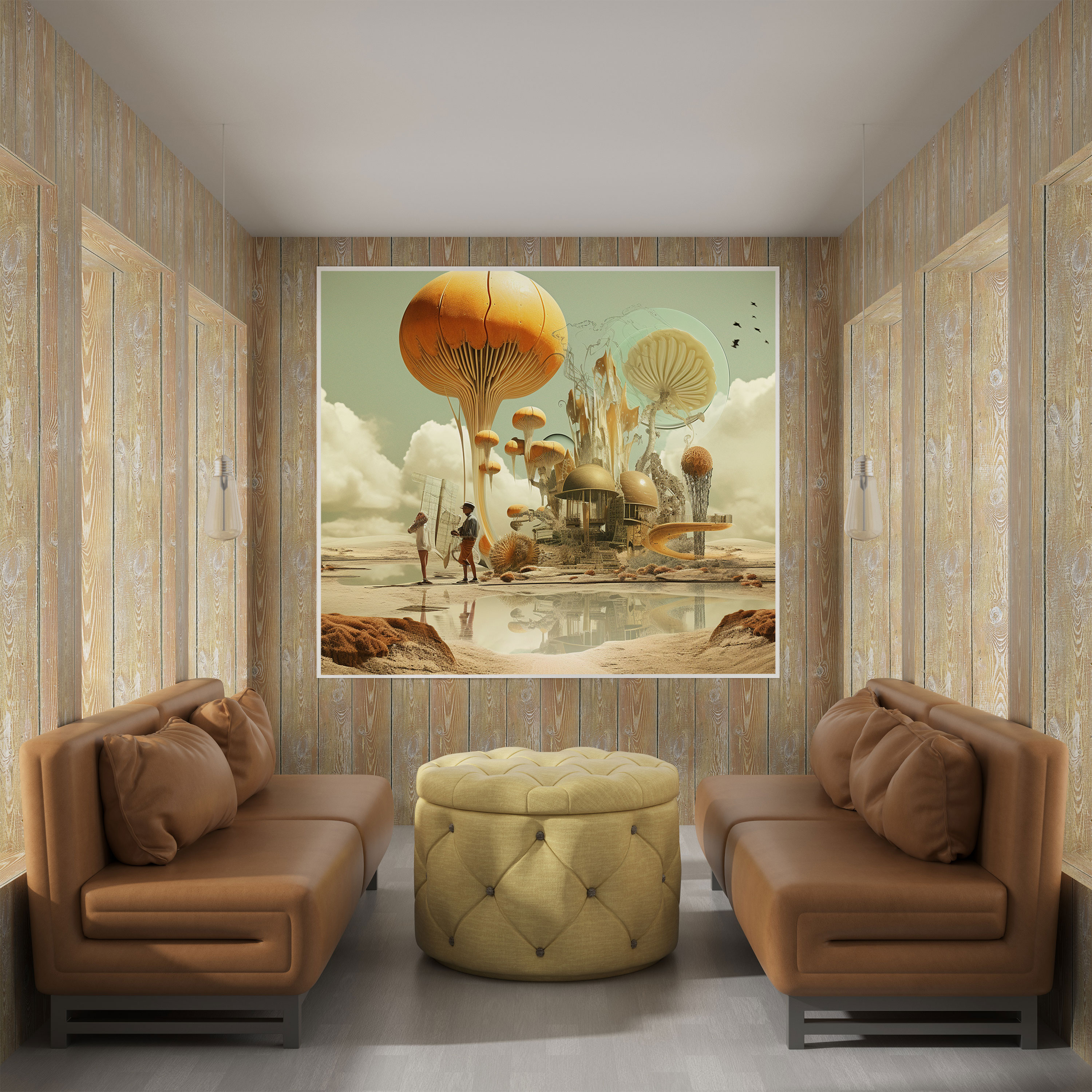 Lenticular Surreale Digitale Collage Leinwandbild - Leinwandbild Wandkunst Wohnkultur