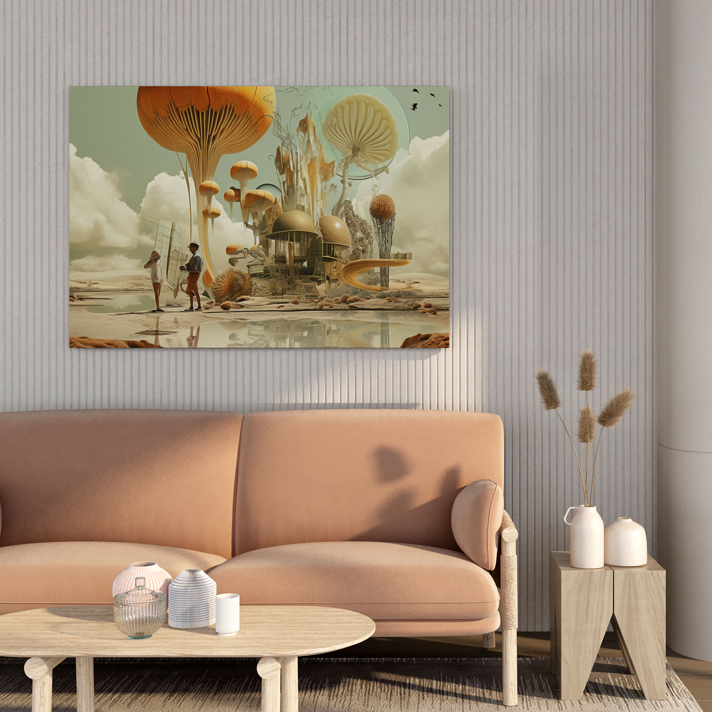 Lenticular Surreale Digitale Collage Leinwandbild - Leinwandbild Wandkunst Wohnkultur