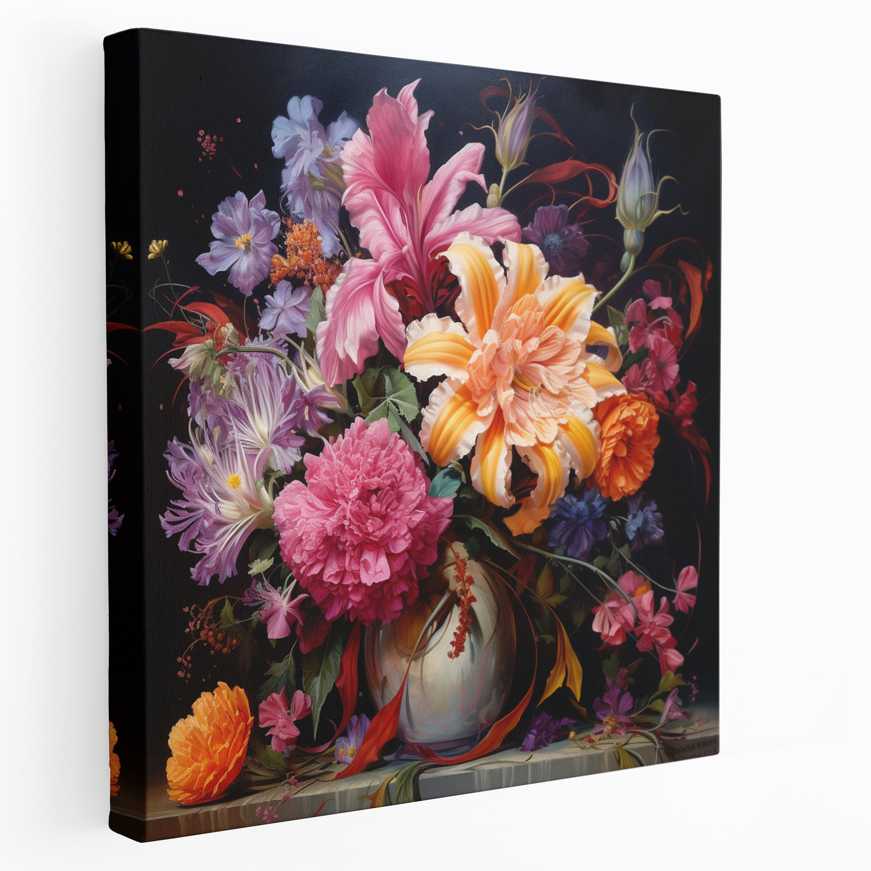 Lenticular Floral Oil Painting Canvas Print - Lenticular, Wall Art, Canvas Wall Art, Floral