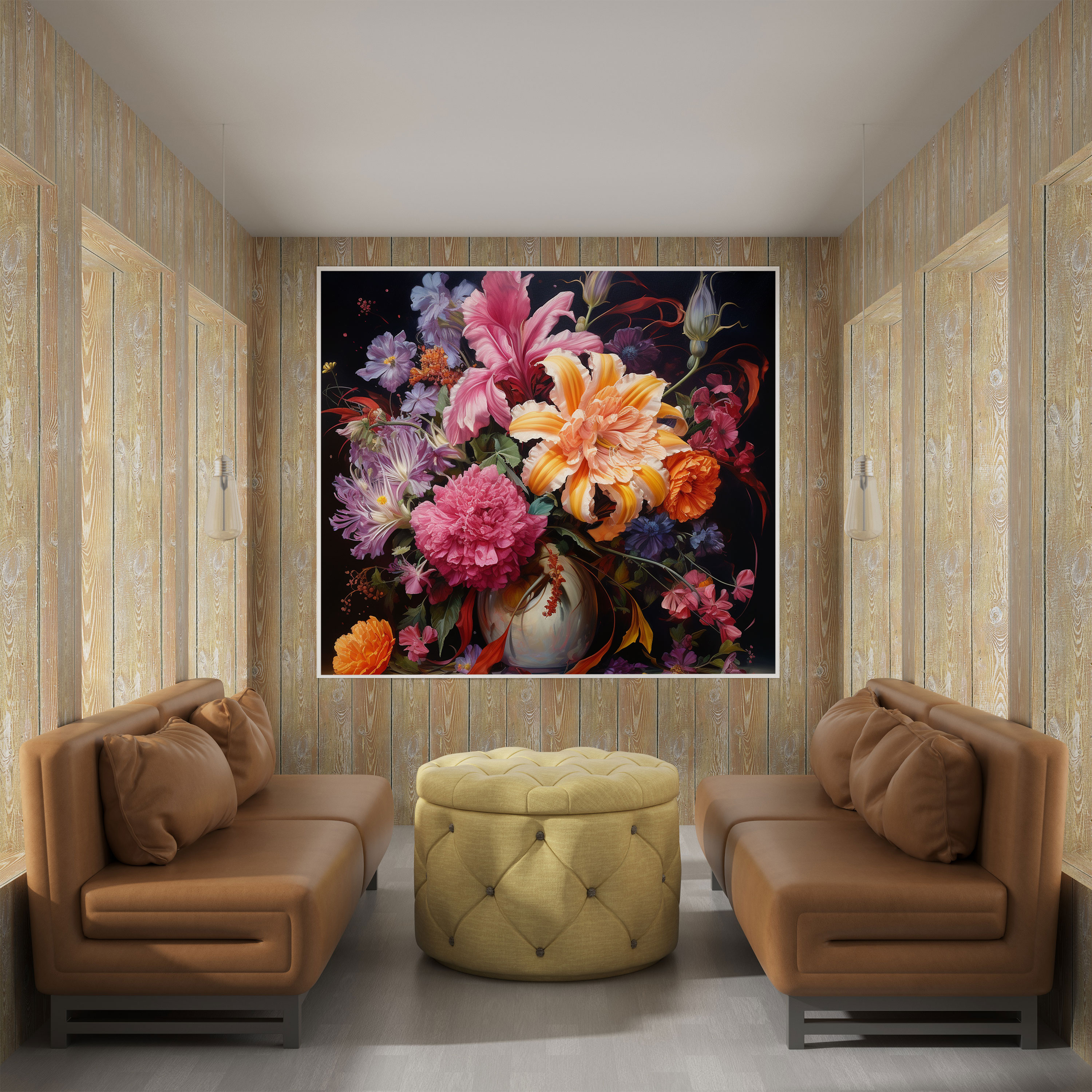Lenticular Floral Oil Painting Canvas Print - Lenticular, Wall Art, Canvas Wall Art, Floral
