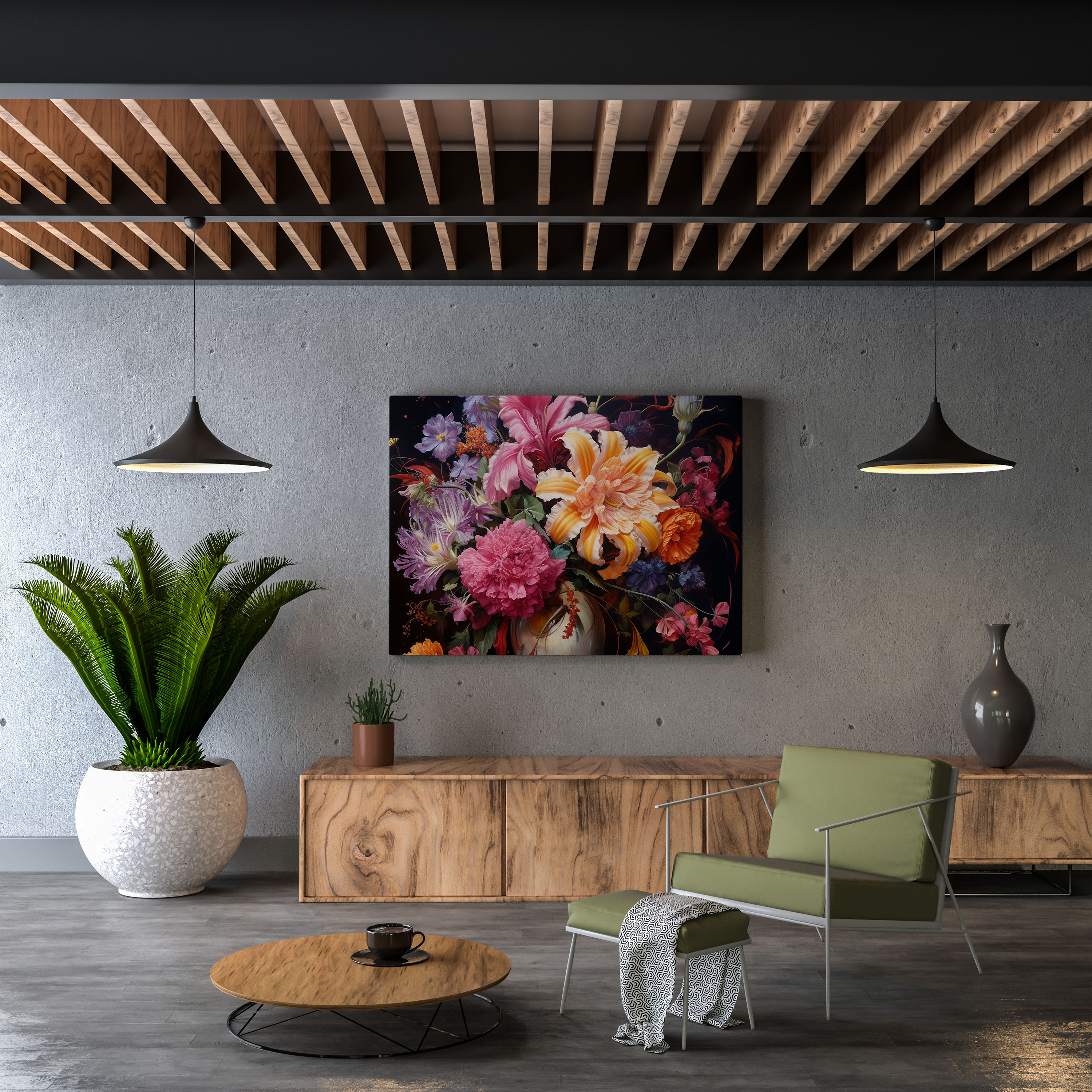 Lenticular Floral Oil Painting Canvas Print - Lenticular, Wall Art, Canvas Wall Art, Floral