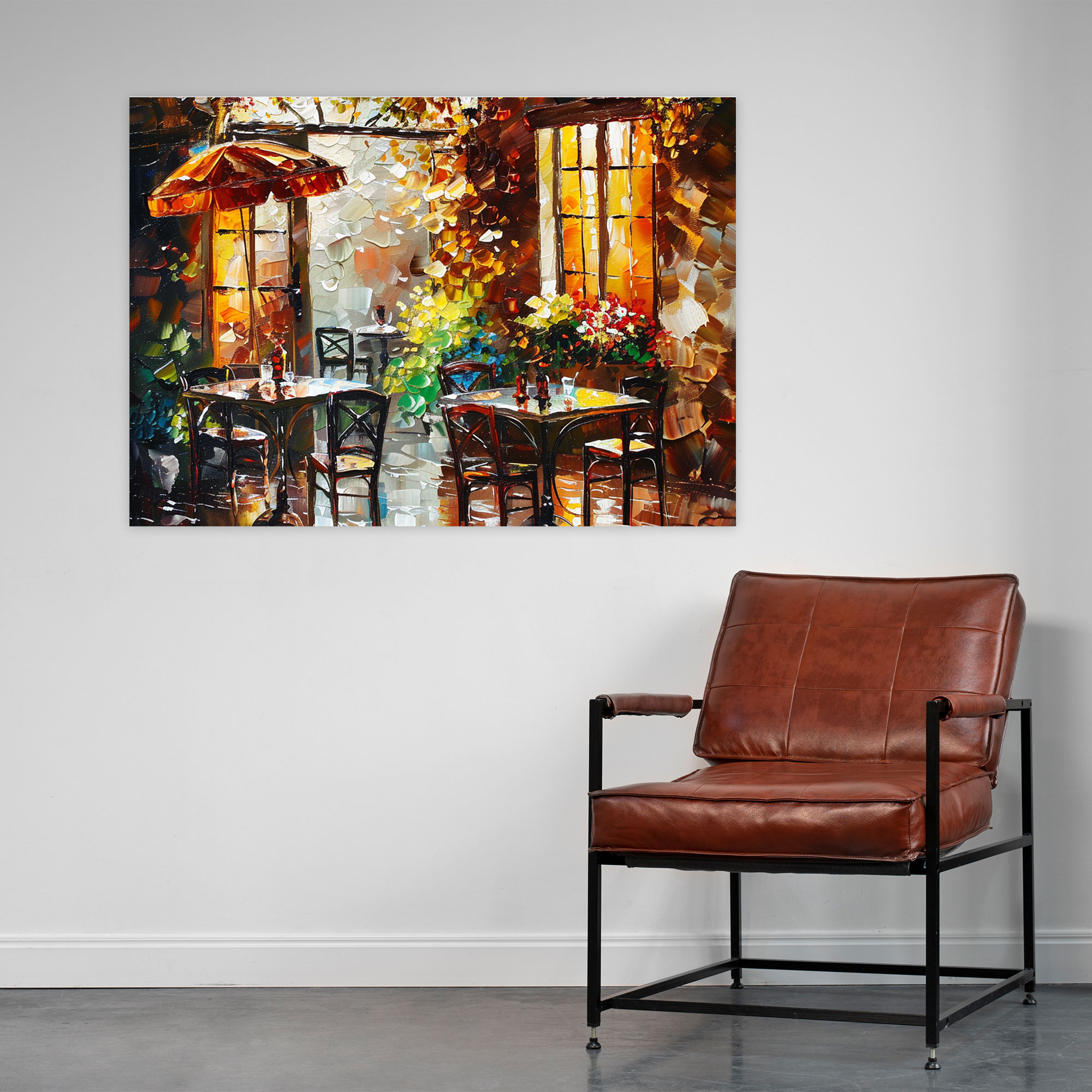 Leonid Afremov Cafe Canvas Print - Leonid Afremov, Wall Decoration, Canvas, Home Decoration