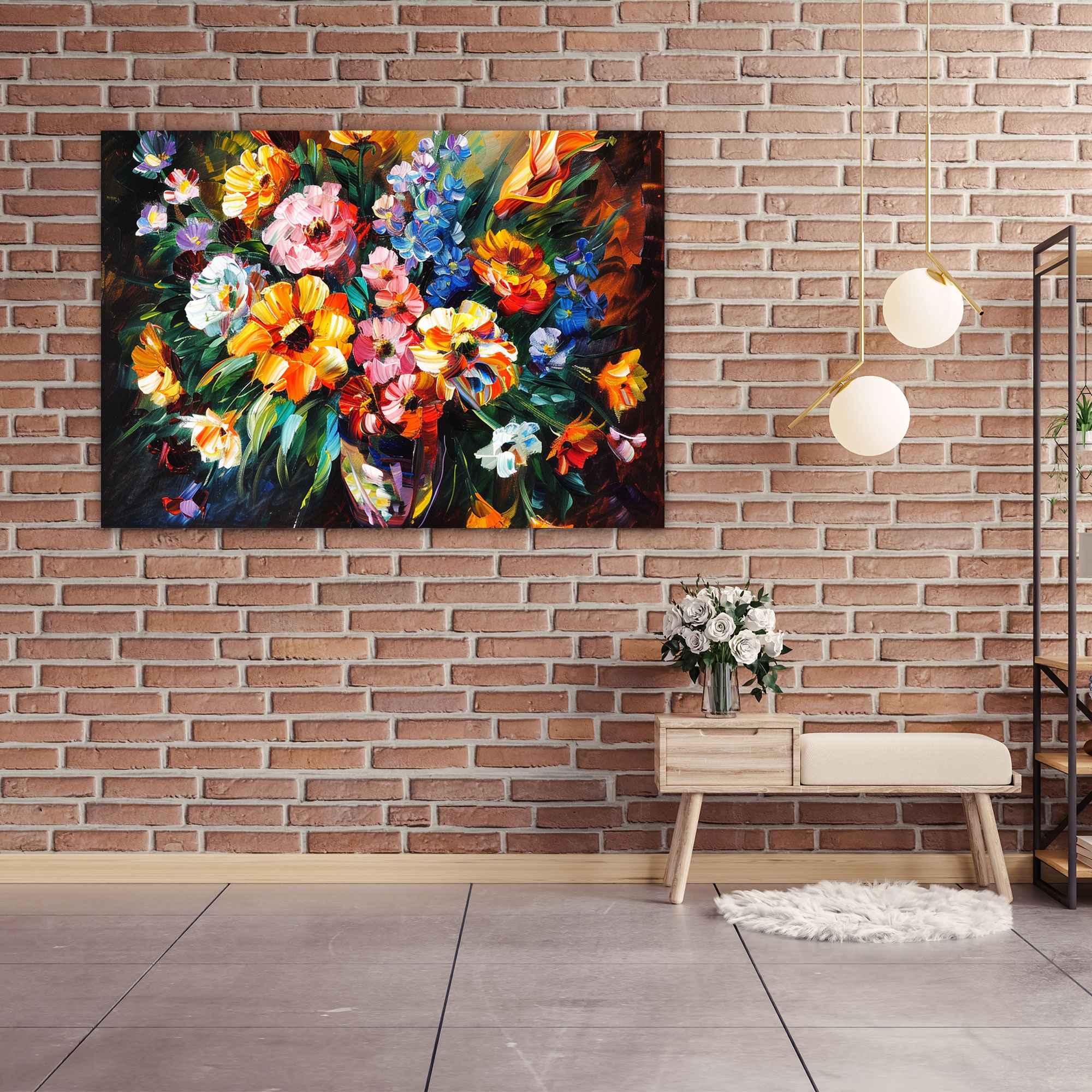Leonid Afremov Floral Bouquet Canvas Print - Leonid Afremov, Leonid Afremov, Canvas, Canvas Print
