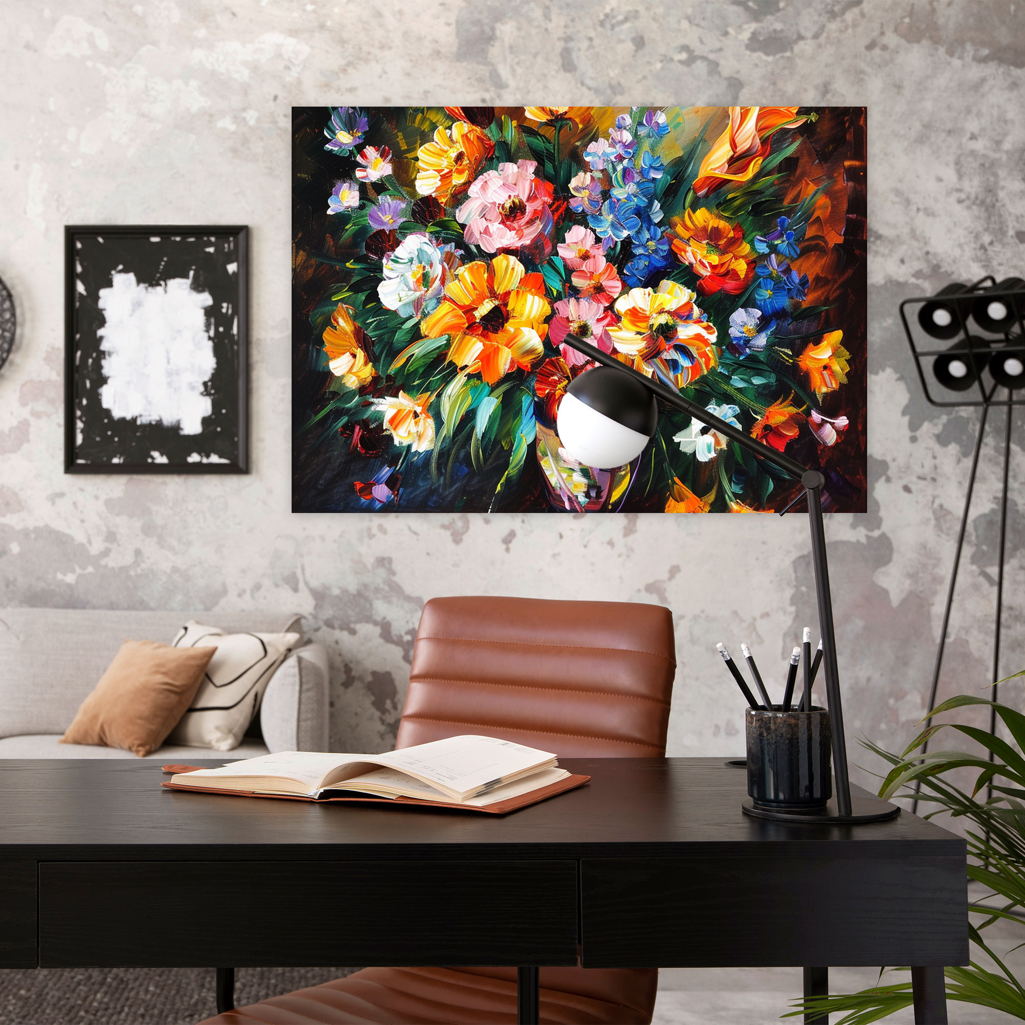 Leonid Afremov Floral Bouquet Canvas Print - Leonid Afremov, Leonid Afremov, Canvas, Canvas Print