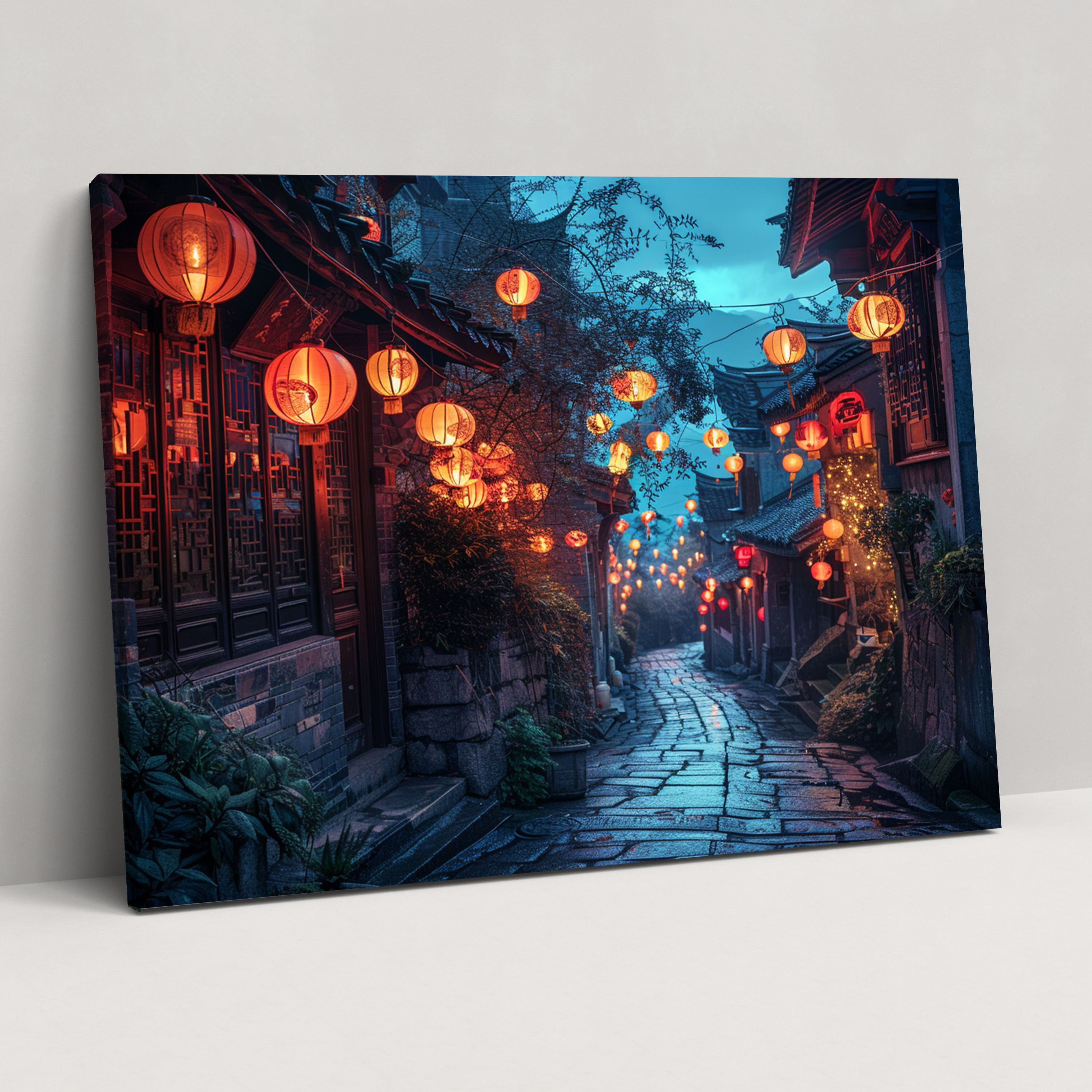 Leonid Afremov Inspired Lantern Street Wall Art - Leonid Afremov, Leonid Afremov, Canvas Wall Art, Wall Art