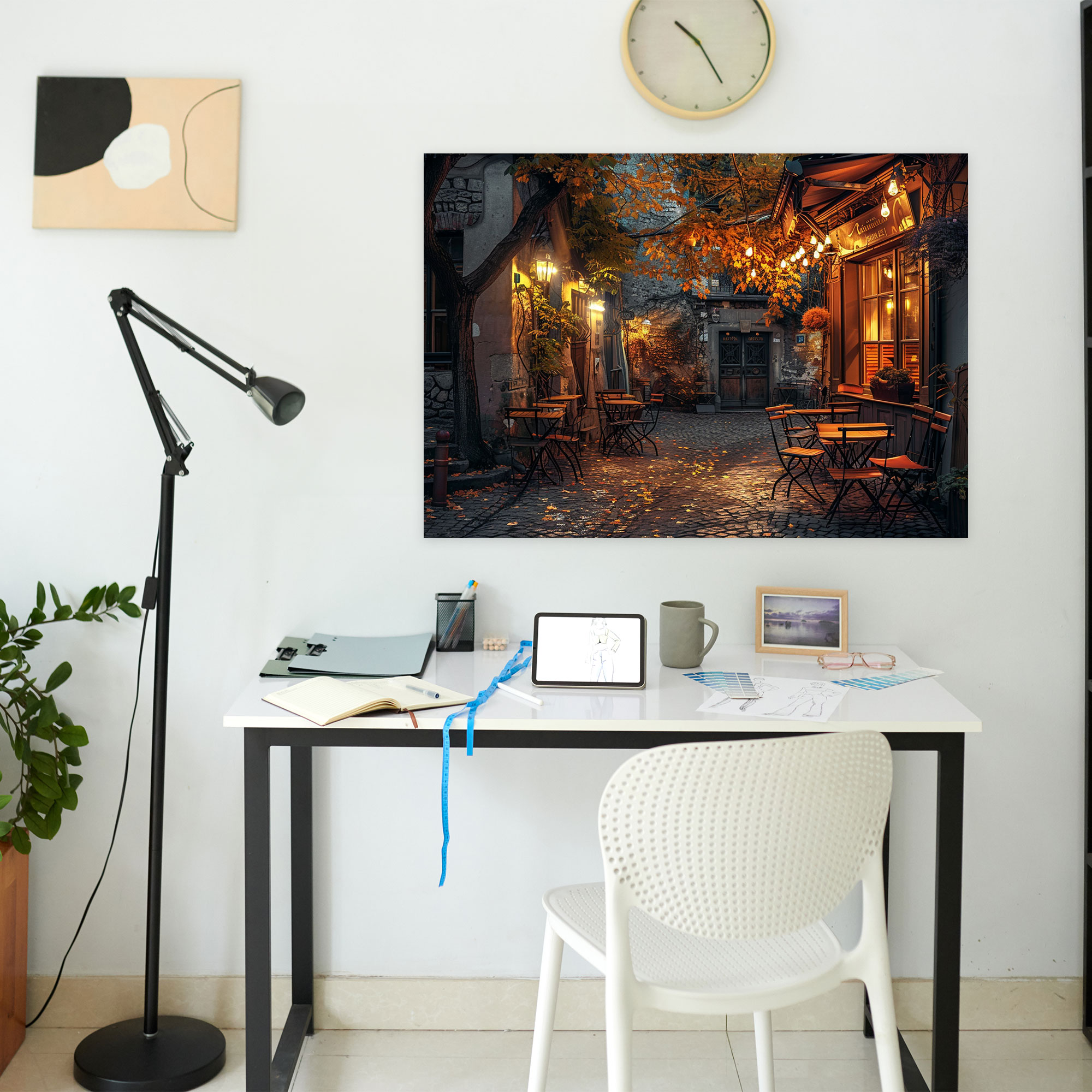 Leonid Afremov Inspired Cozy Café Canvas Print - Leonid Afremov, Canvas Print, Canvas Wall Art, Wall Decoration
