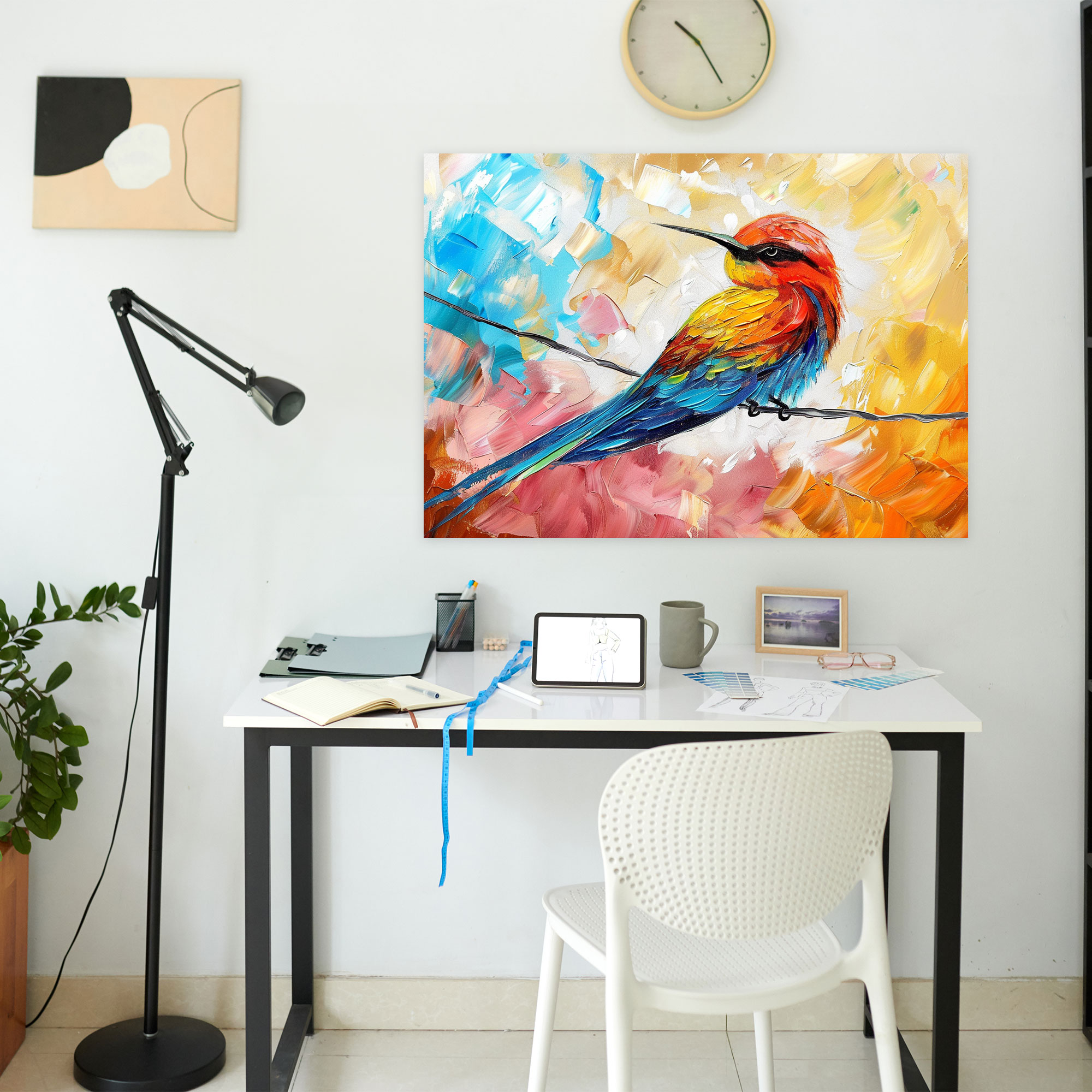 Leonid Afremov Inspired Colorful Bird Wire Wall Art - Leonid Afremov, Home Decoration, Wall Decoration, Leonid Afremov