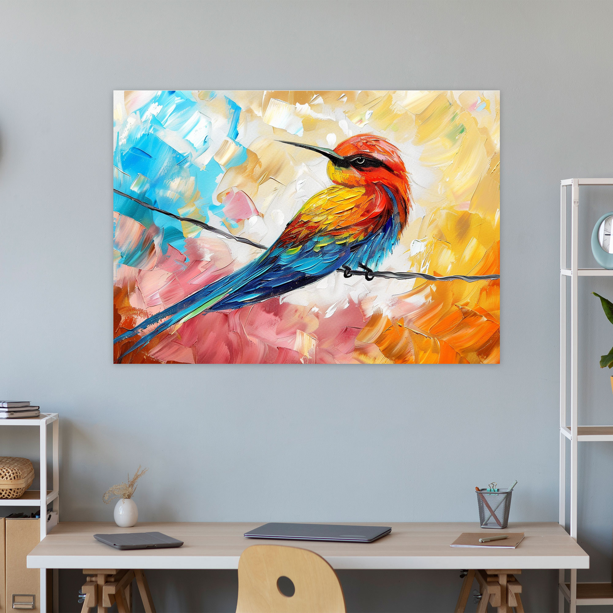 Leonid Afremov Inspired Colorful Bird Wire Wall Art - Leonid Afremov, Home Decoration, Wall Decoration, Leonid Afremov
