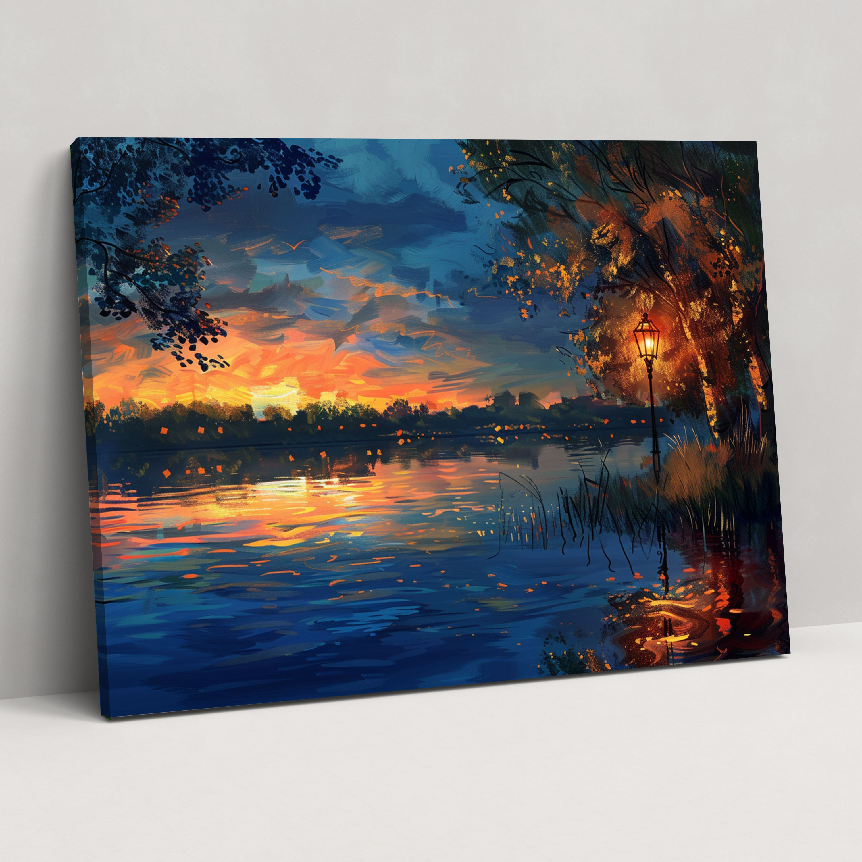 Serene Waterfront Canvas Print - Leonid Afremov, Canvas, Leonid Afremov, Canvas Wall Art