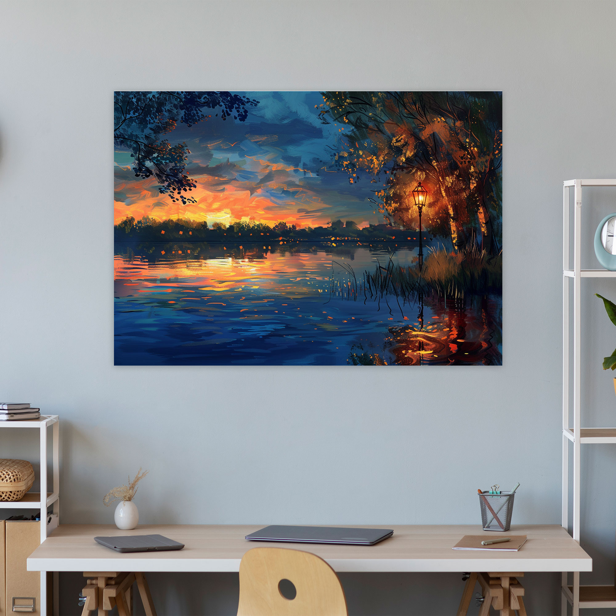 Serene Waterfront Canvas Print - Leonid Afremov, Canvas, Leonid Afremov, Canvas Wall Art