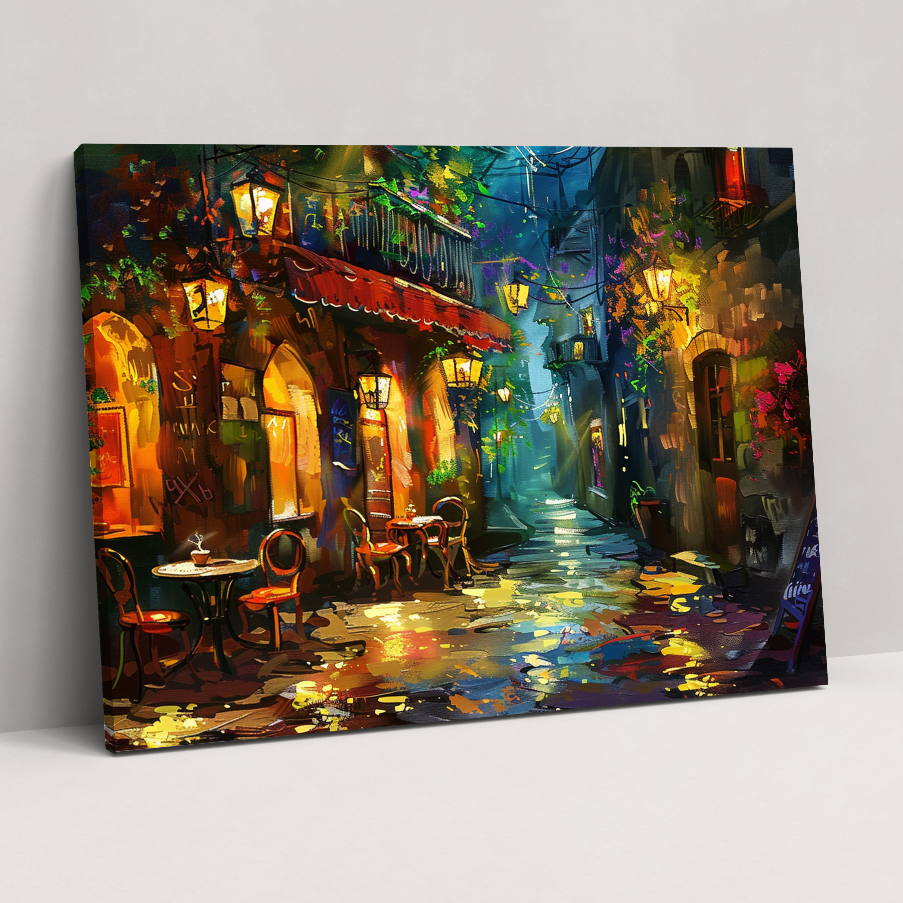 Cozy Cafe Canvas Print - Leonid Afremov, Wall Decoration, Leonid Afremov, Wall Art
