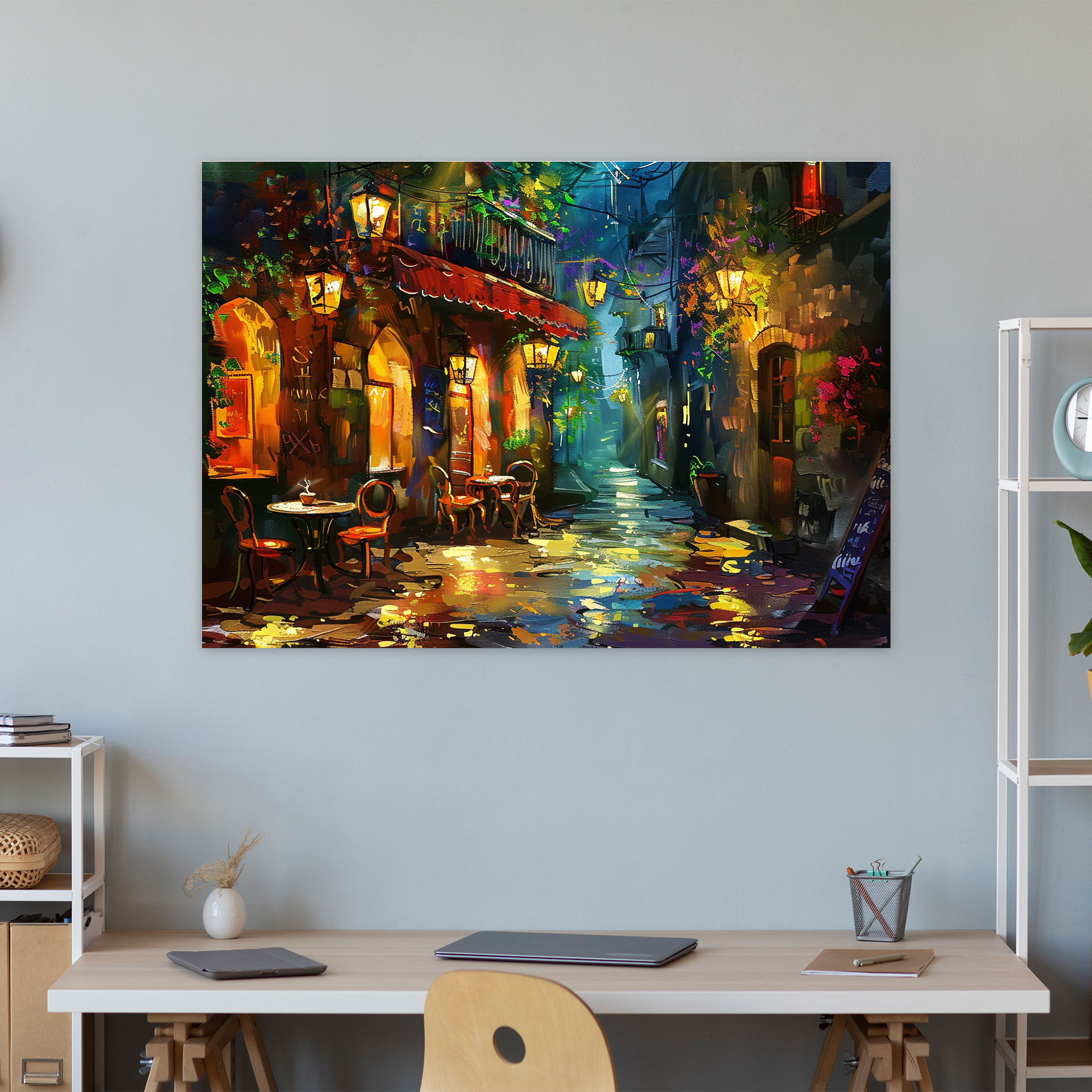 Cozy Cafe Canvas Print - Leonid Afremov, Wall Decoration, Leonid Afremov, Wall Art