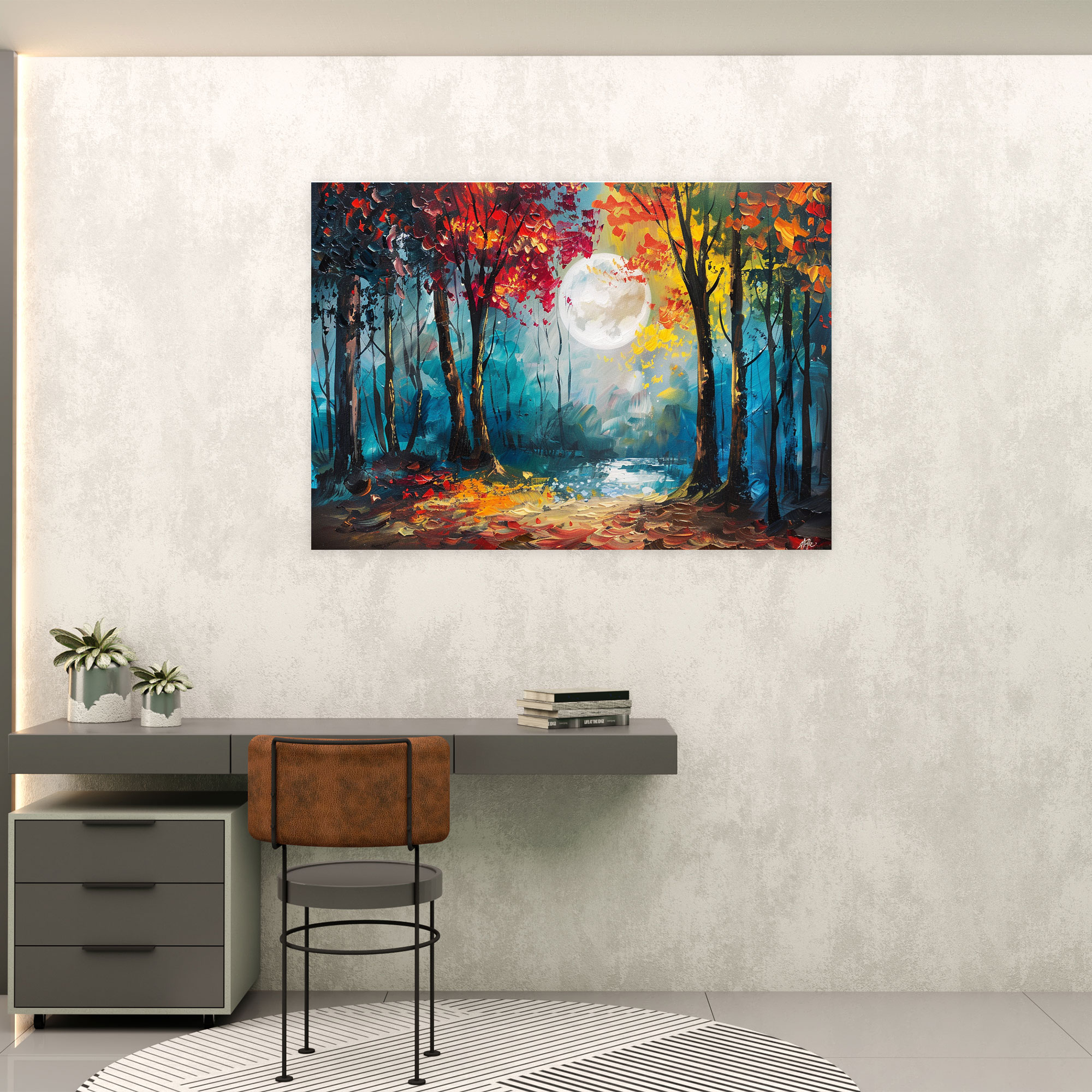 Moonlit Forest Canvas Print - Leonid Afremov, Wall Decoration, Canvas Wall Art, Canvas