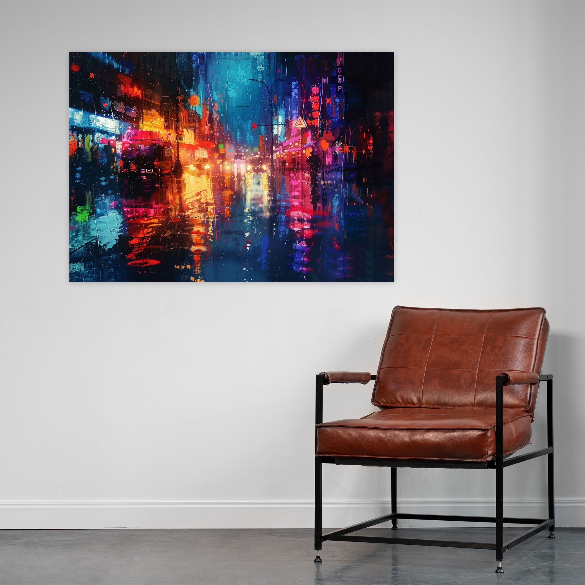 Cityscape Rainy Night Canvas Print - Leonid Afremov, Wall Decoration, Canvas, Wall Art