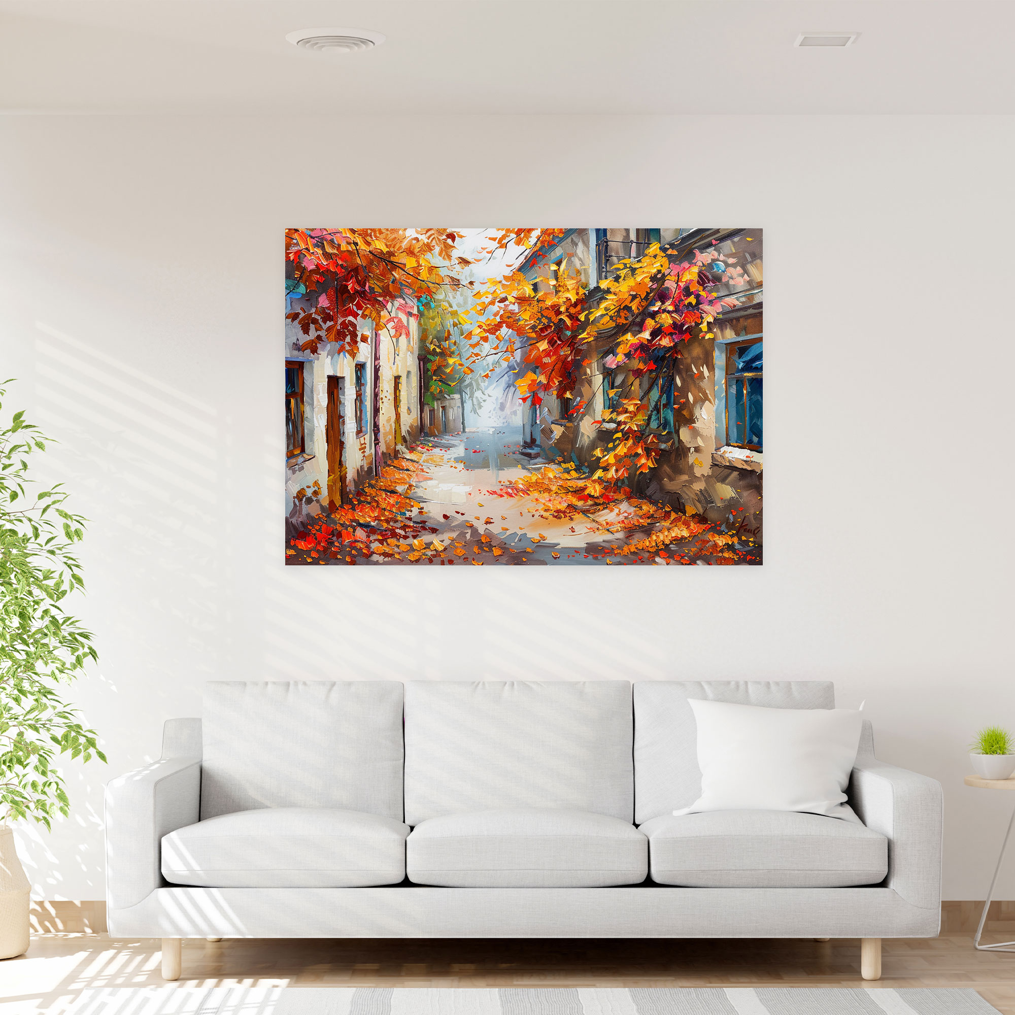 Autumn Alleyway Canvas Print - Leonid Afremov, Canvas, Canvas Print, Wall Art