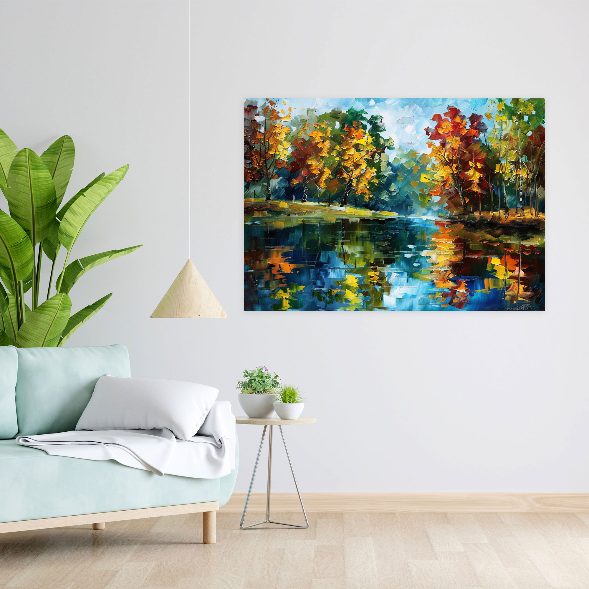 Peaceful Lakeside Canvas Print - Leonid Afremov, Home Decoration, Wall Decoration, Canvas Wall Art