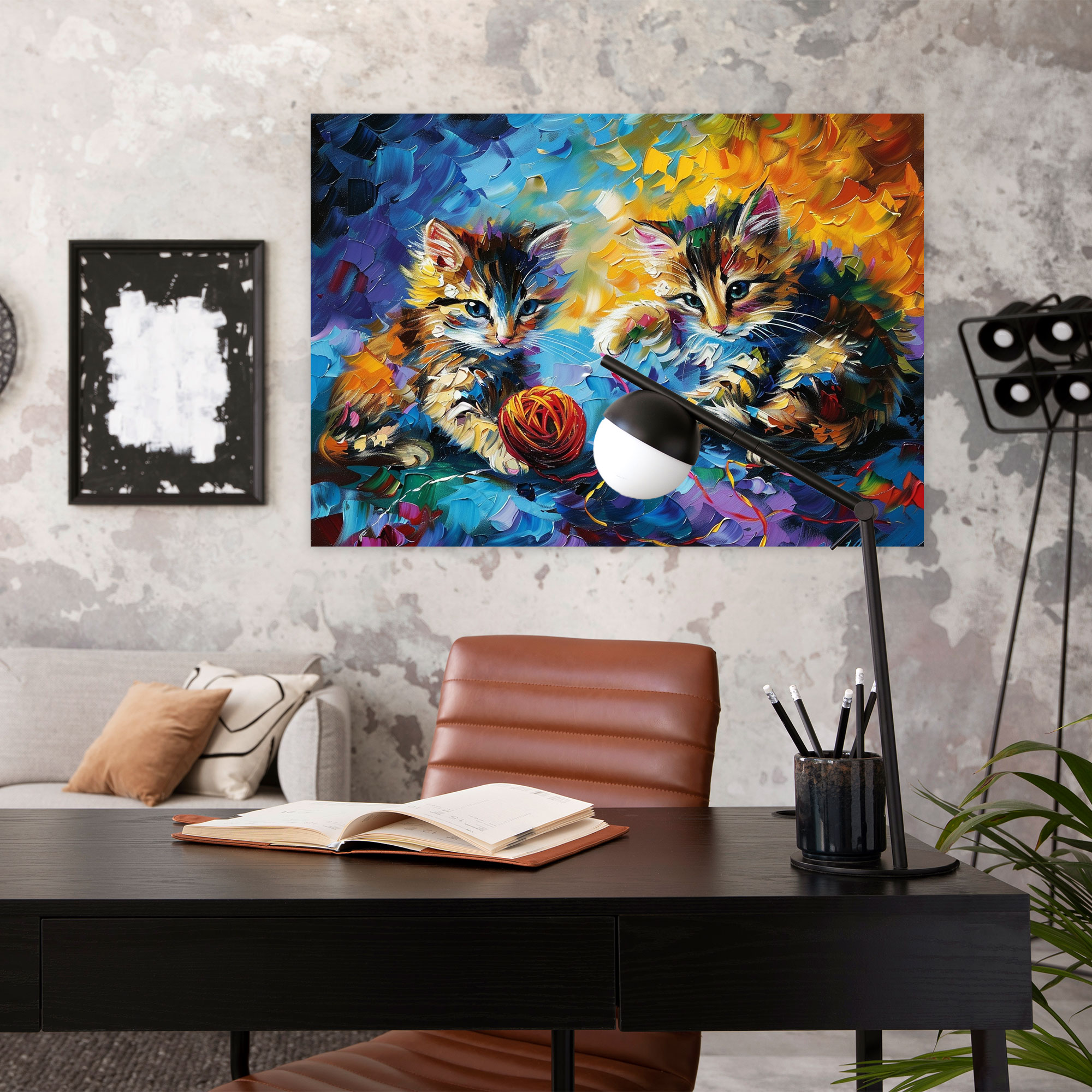 Leonid Afremov Wall Art Cats Canvas Print - Leonid Afremov, Canvas Print, Canvas, Canvas Wall Art