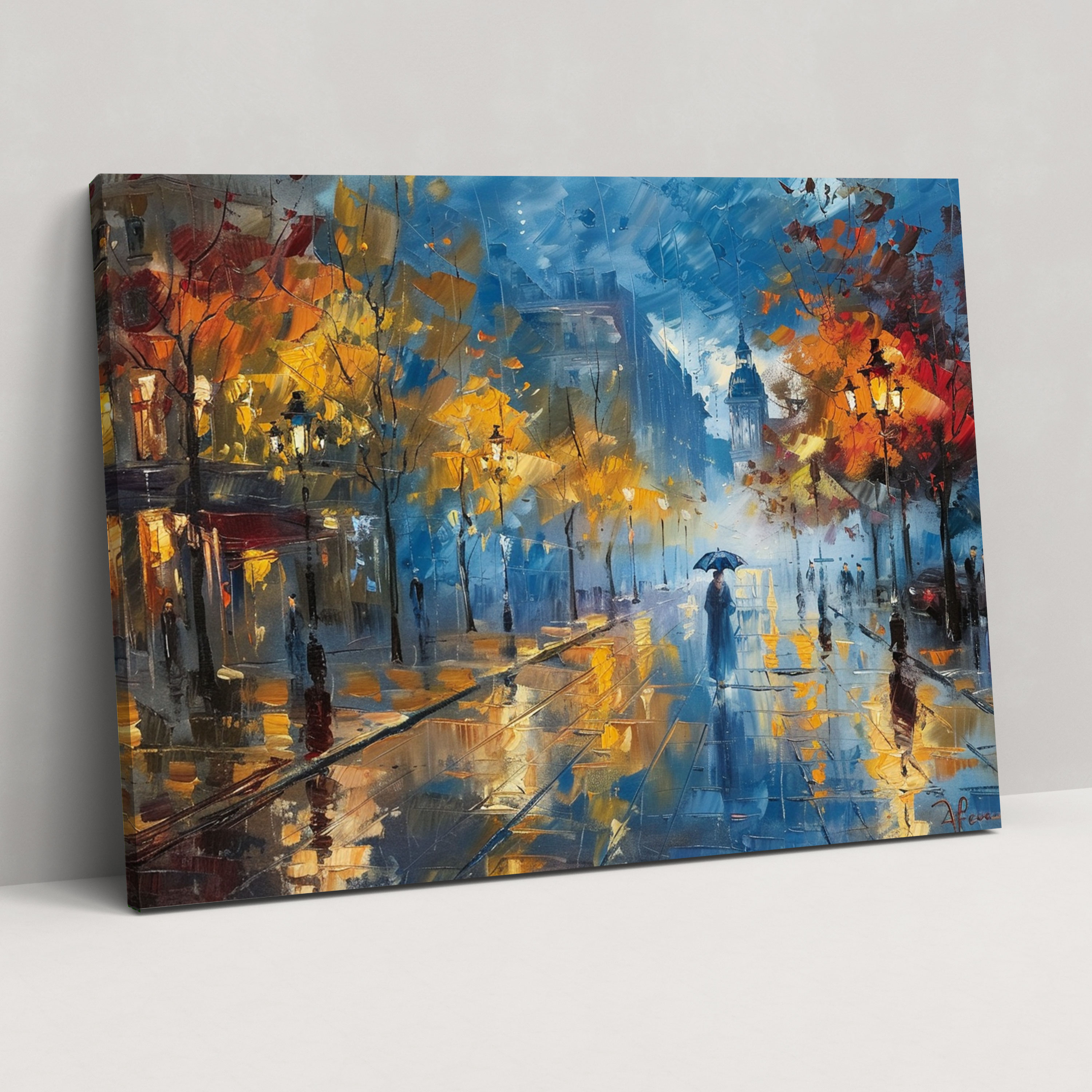 Leonid Afremov Wall Art Rainy Street Canvas Print - Leonid Afremov, Home Decoration, Canvas Print, Canvas