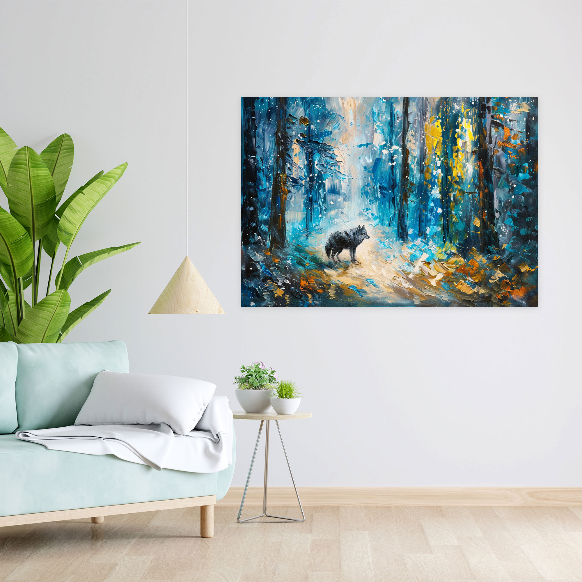 Leonid Afremov Canvas Print Mystical Wolf Wall Decoration - Leonid Afremov, Canvas Wall Art, Canvas, Leonid Afremov