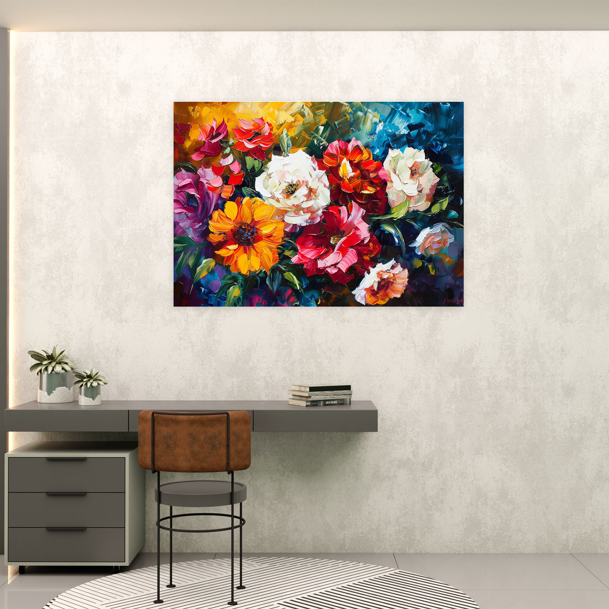 Leonid Afremov Floral Wall Art - Leonid Afremov, Home Decoration, Wall Art, Leonid Afremov