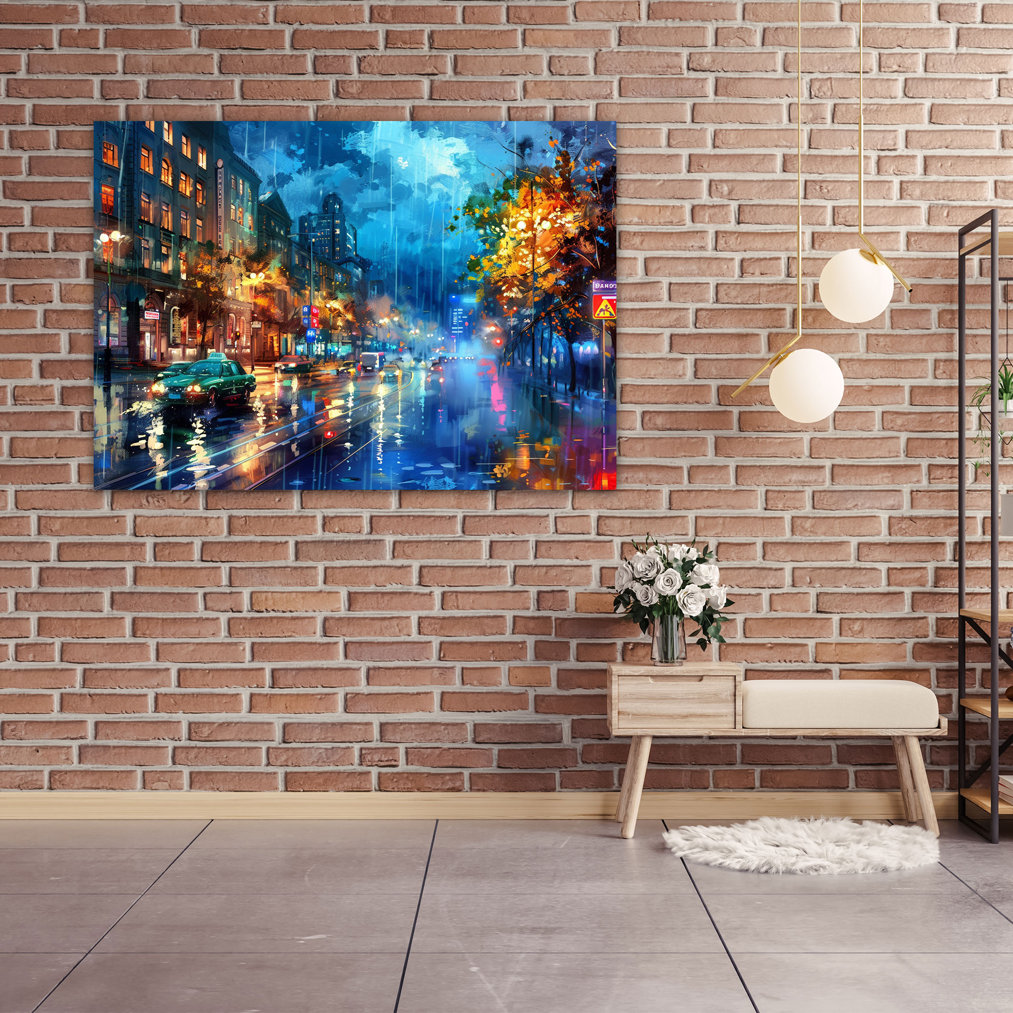 Leonid Afremov Şehir Yansımaları Kanvas Tablo - Leonid Afremov Kanvas Tablo Duvar Sanatı