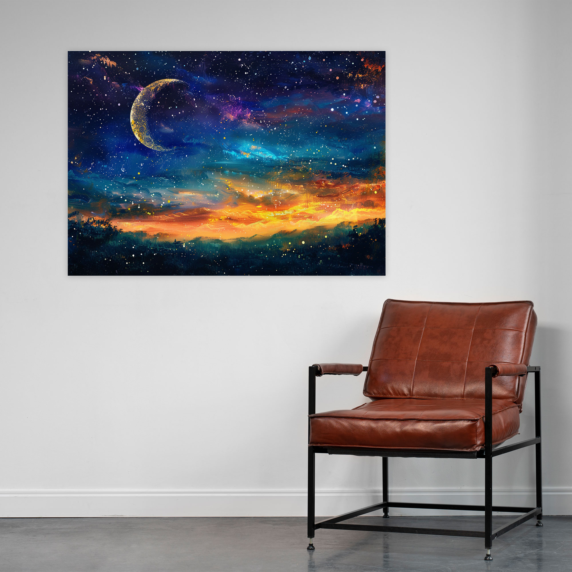 Leonid Afremov Night Sky Canvas Print - Leonid Afremov, Home Decoration, Canvas Wall Art, Leonid Afremov