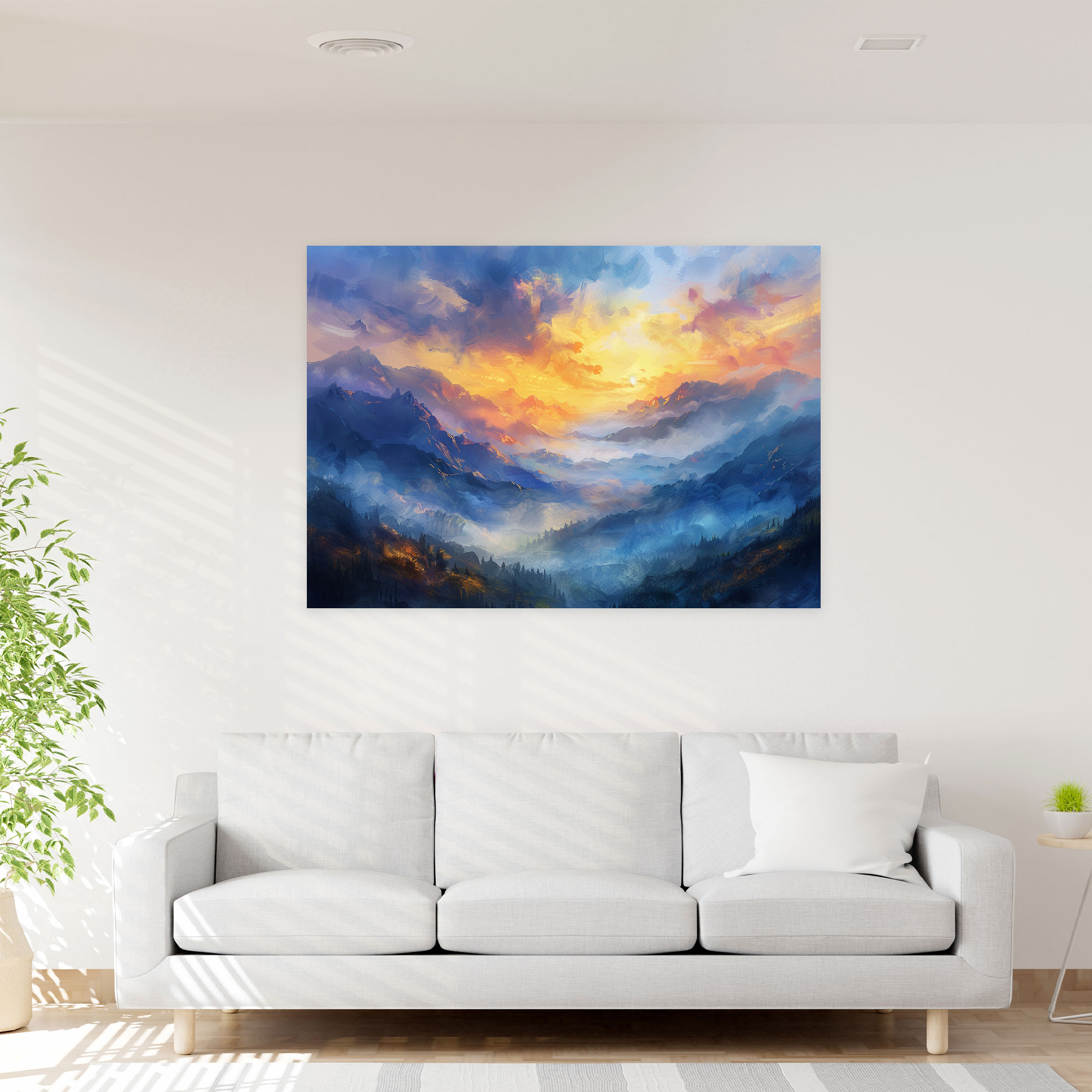 Leonid Afremov Mountain Sunset Canvas Print - Leonid Afremov, Canvas Wall Art, Home Decoration, Leonid Afremov