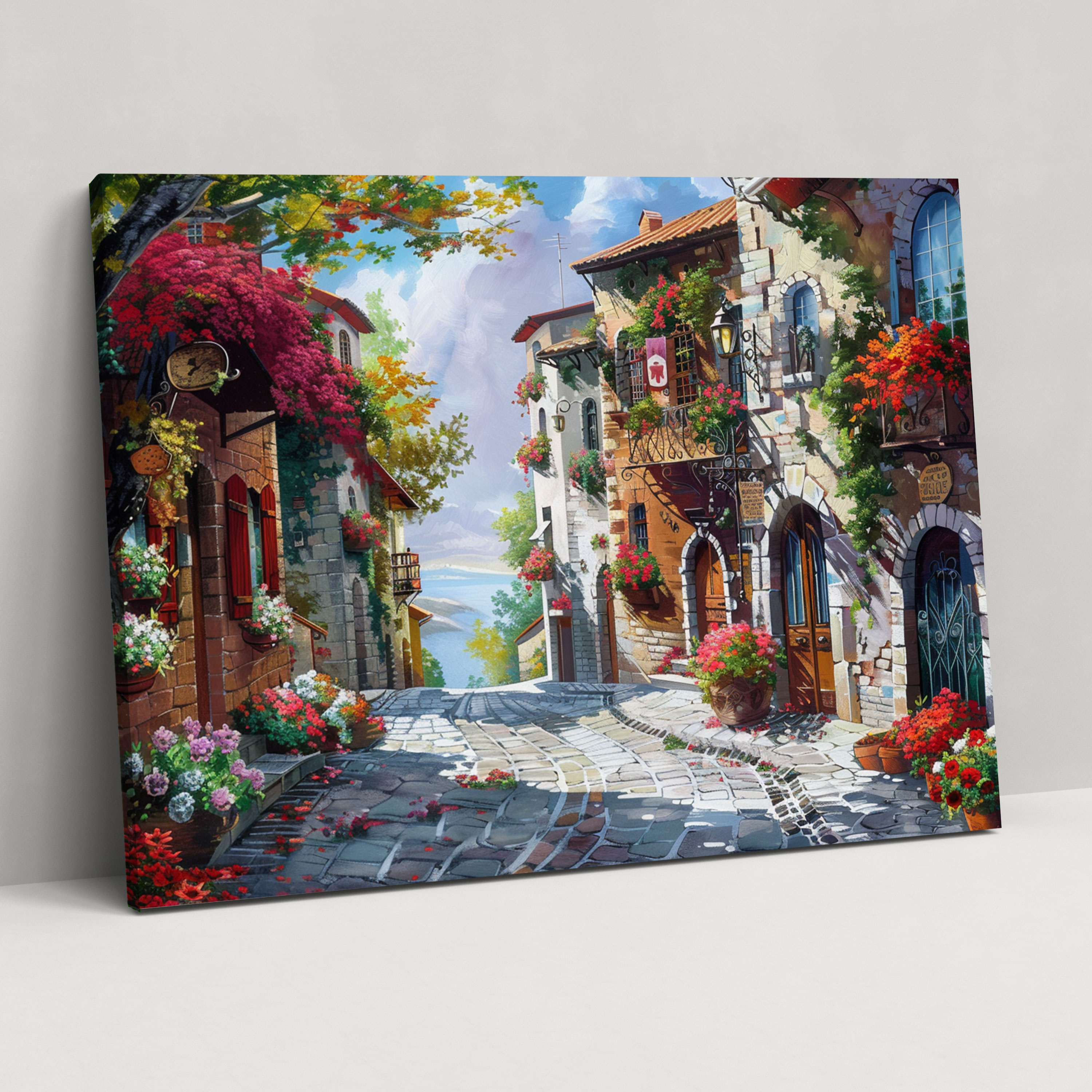European Village Leonid Afremov Wall Decoration - Leonid Afremov, Canvas Wall Art, Wall Decoration, Home Decoration