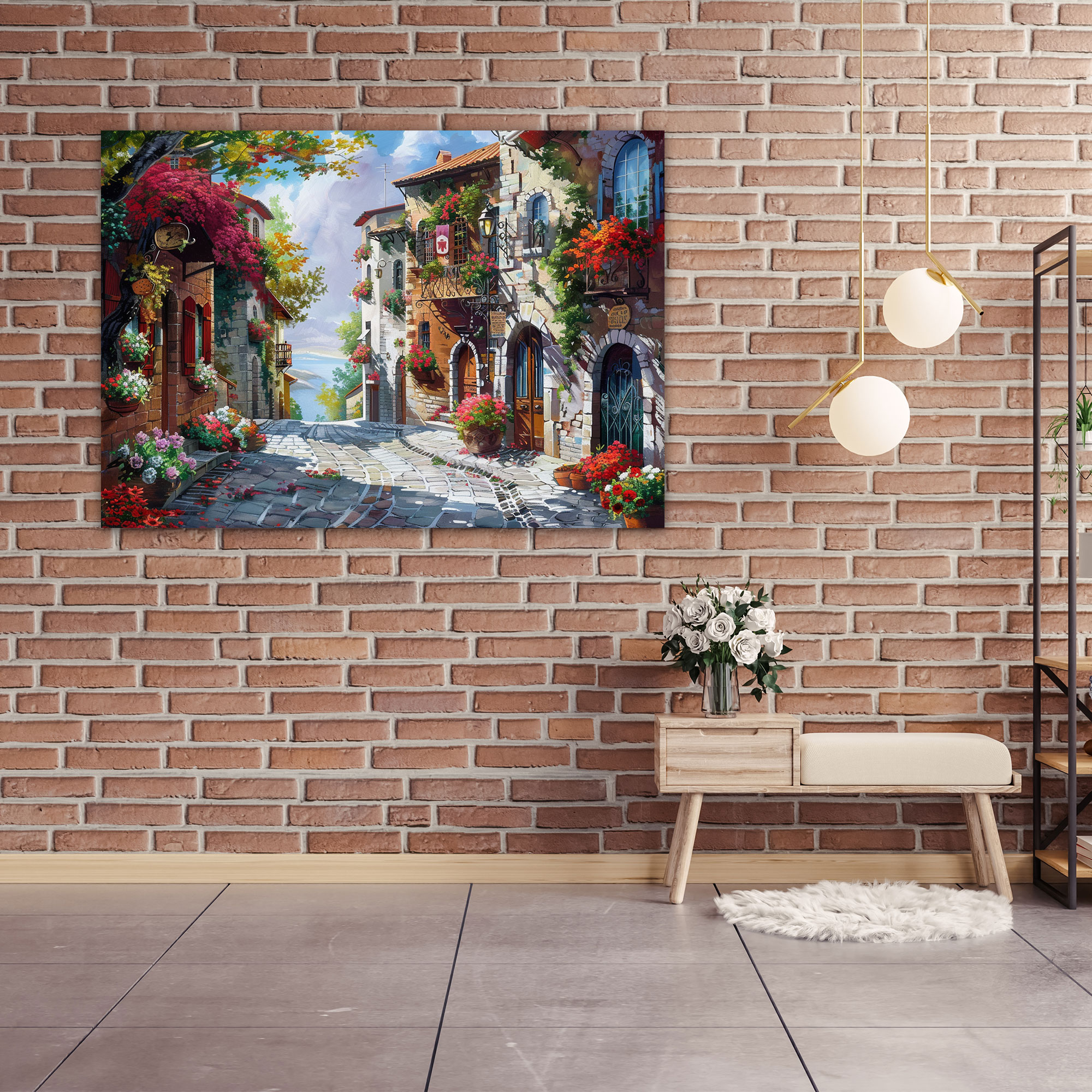 European Village Leonid Afremov Wall Decoration - Leonid Afremov, Canvas Wall Art, Wall Decoration, Home Decoration