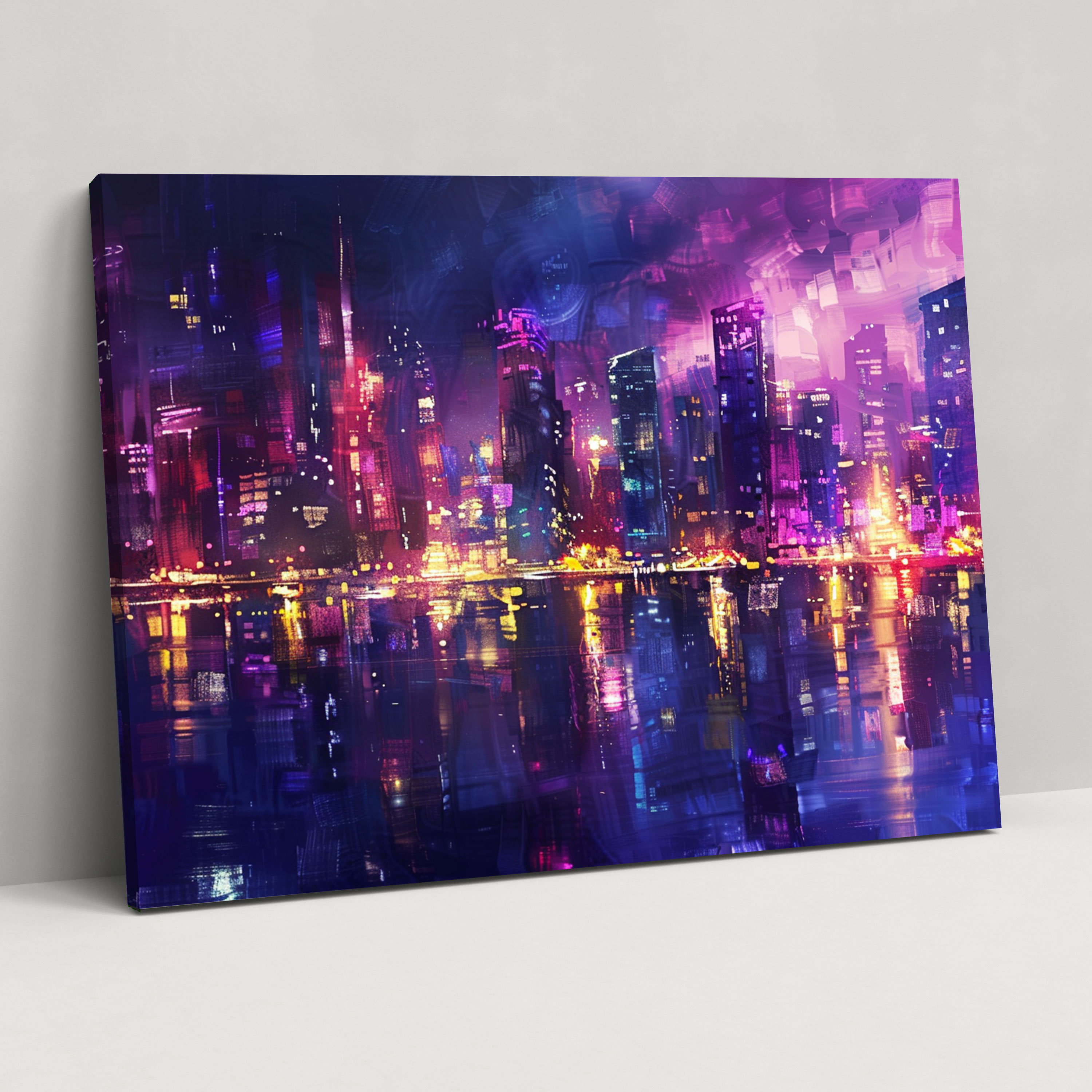 City Lights Leonid Afremov Canvas Print Wall Art - Leonid Afremov, Wall Art, Home Decoration, Canvas