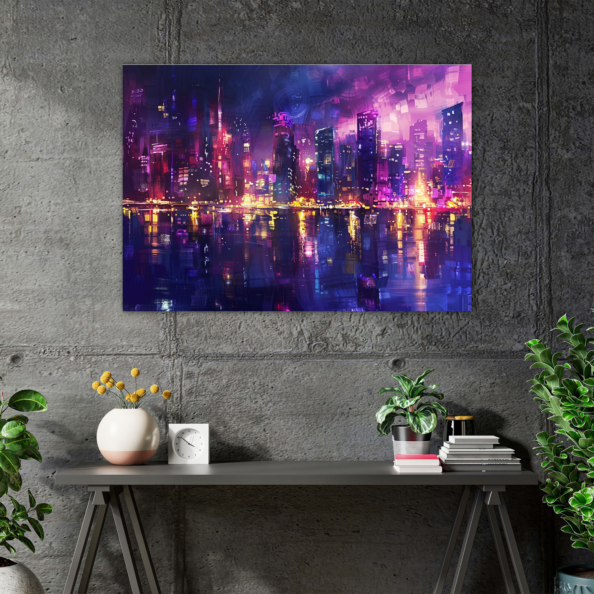 City Lights Leonid Afremov Canvas Print Wall Art - Leonid Afremov, Wall Art, Home Decoration, Canvas