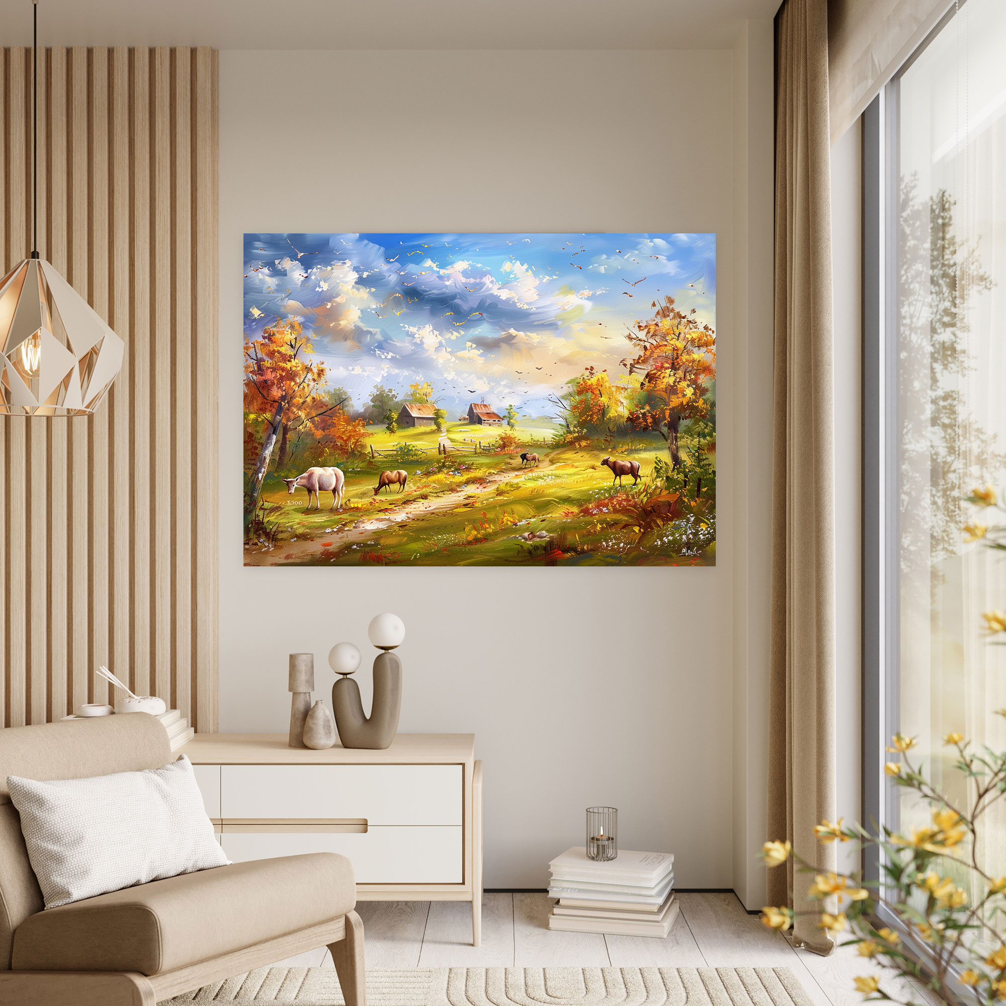 Whimsical Countryside Leonid Afremov Canvas Wall Decoration - Leonid Afremov, Wall Art, Home Decoration, Wall Decoration