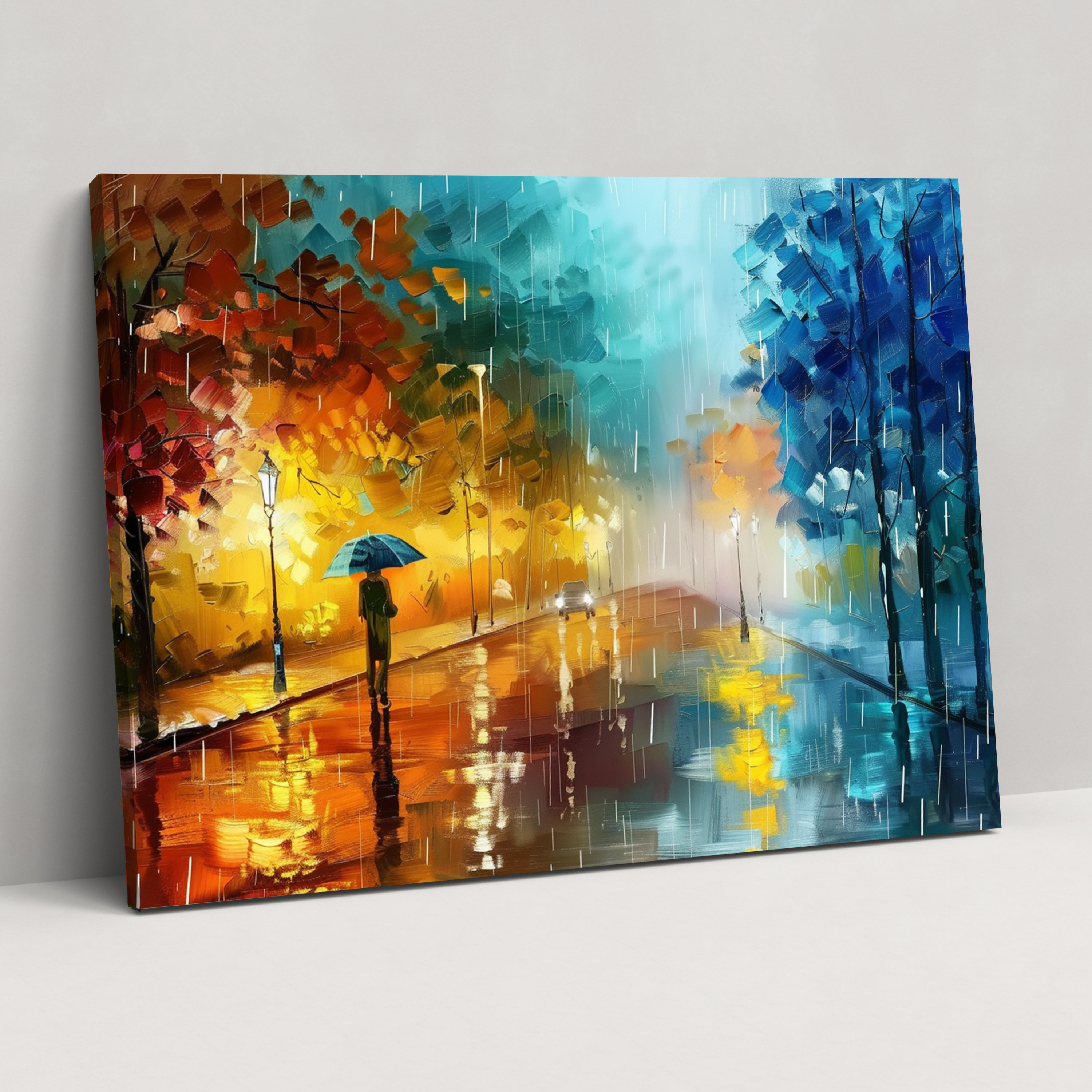 Leonid Afremov Rainy Street Canvas Print - Leonid Afremov, Home Decoration, Wall Decoration, Canvas Print