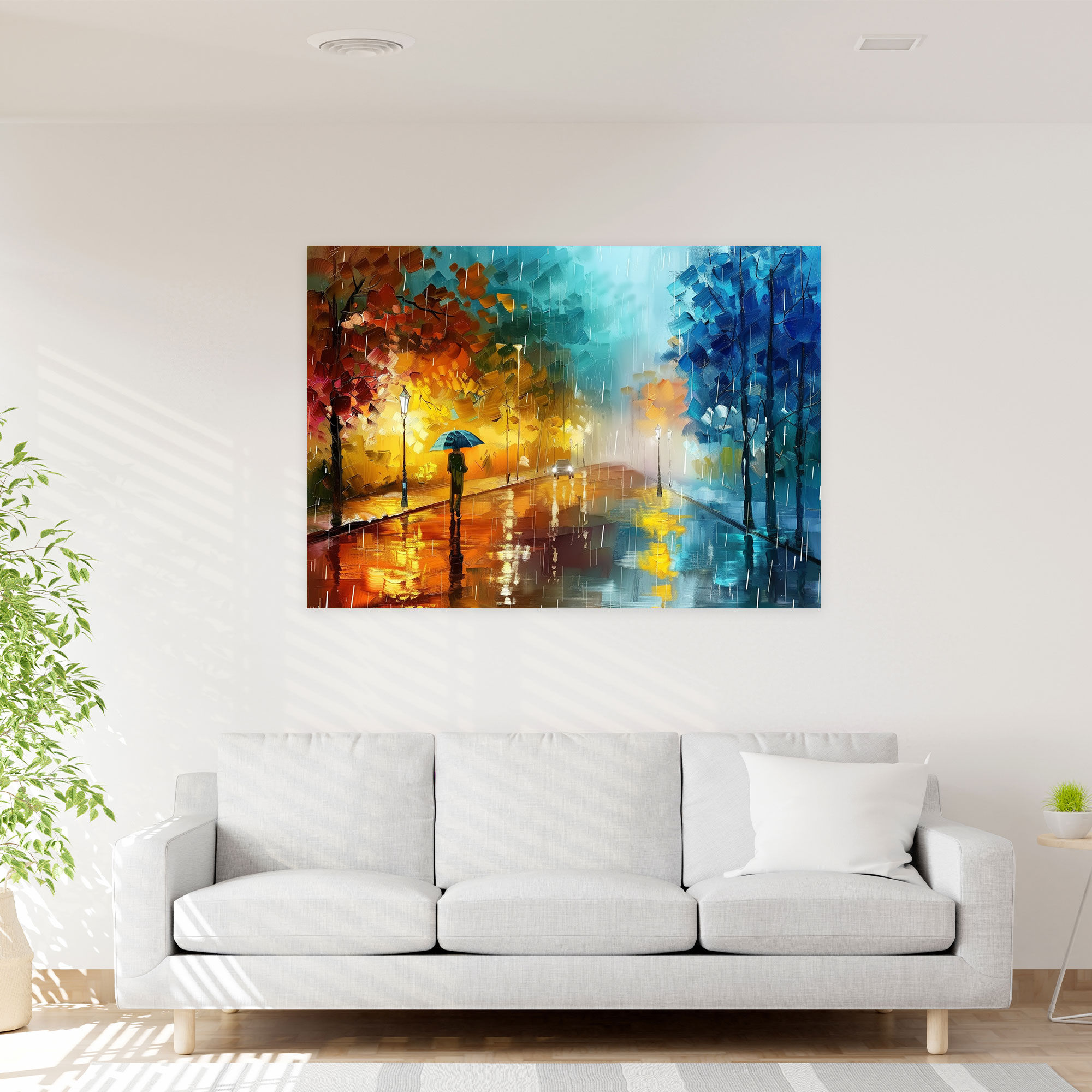 Leonid Afremov Rainy Street Canvas Print - Leonid Afremov, Home Decoration, Wall Decoration, Canvas Print