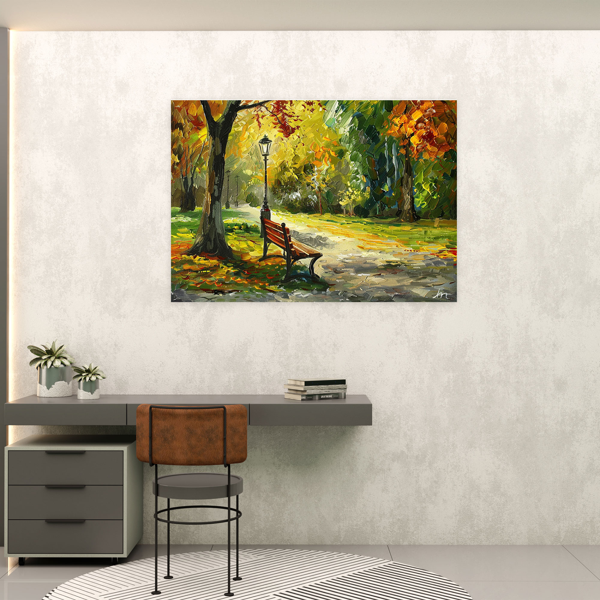 Leonid Afremov Park Serenity Canvas Print - Leonid Afremov, Canvas, Canvas Print, Wall Art