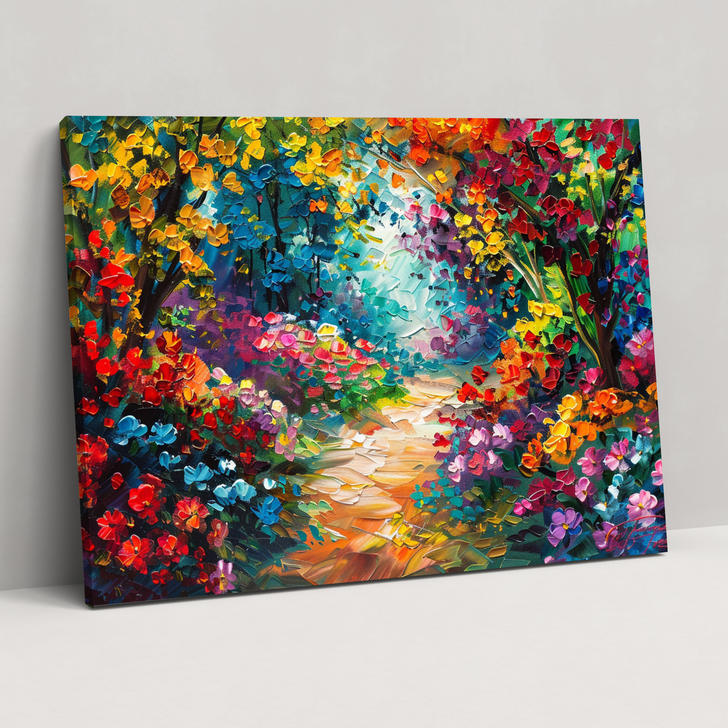 Leonid Afremov Floral Garden Canvas Print - Leonid Afremov, Canvas Wall Art, Canvas Print, Canvas