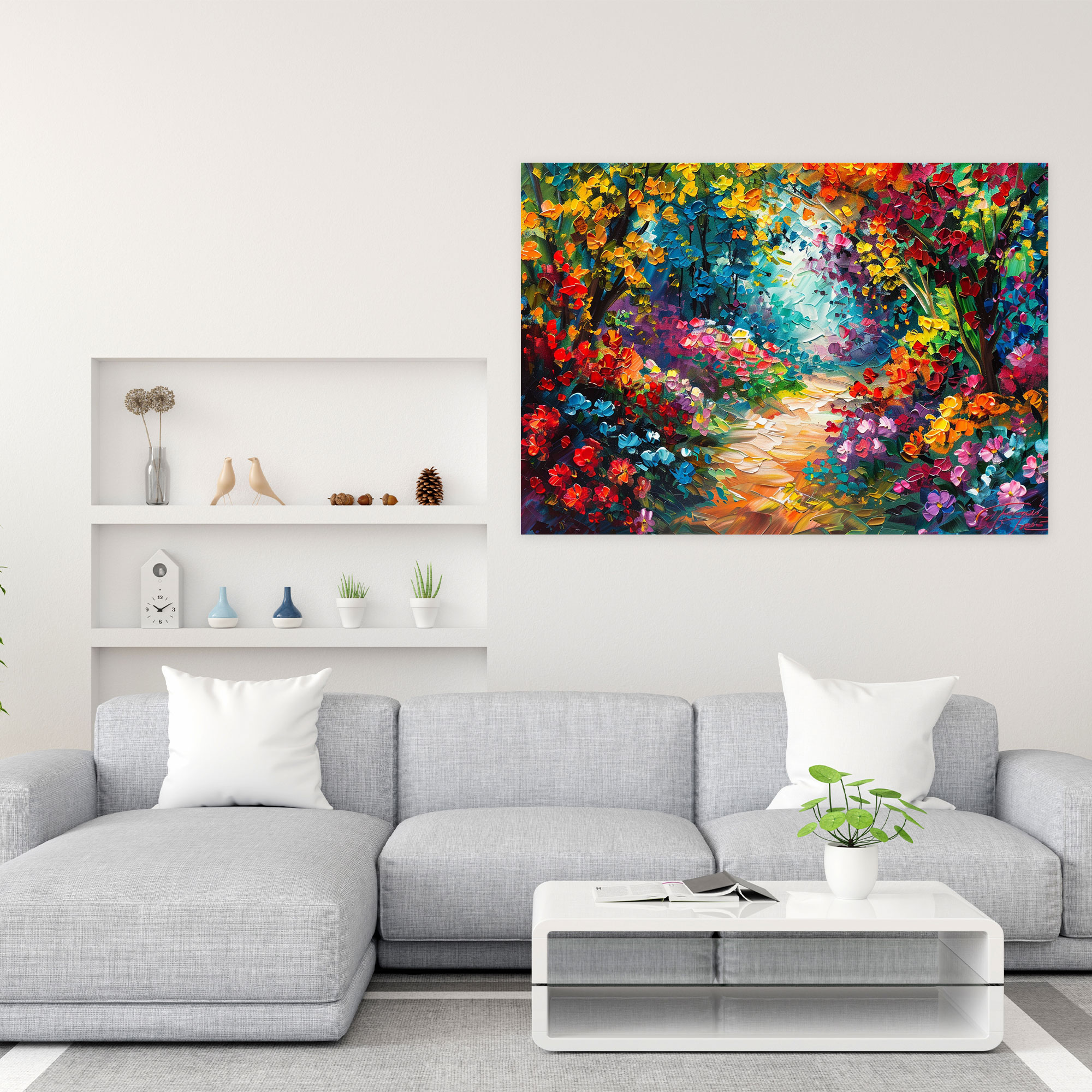 Leonid Afremov Floral Garden Canvas Print - Leonid Afremov, Canvas Wall Art, Canvas Print, Canvas