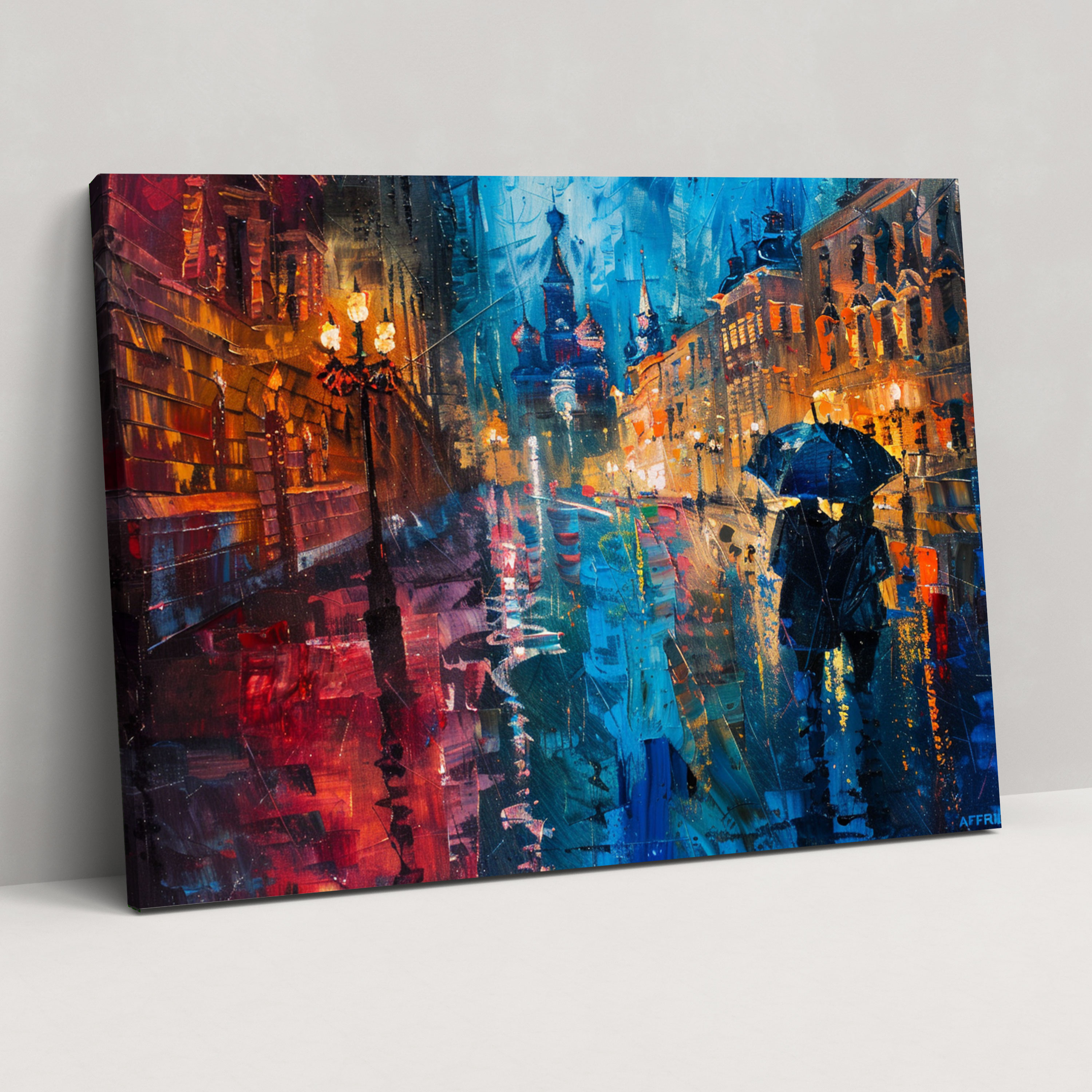 Leonid Afremov Canvas Print - Rainy Cityscape Wall Art - Leonid Afremov, Wall Art, Canvas Print, Home Decoration