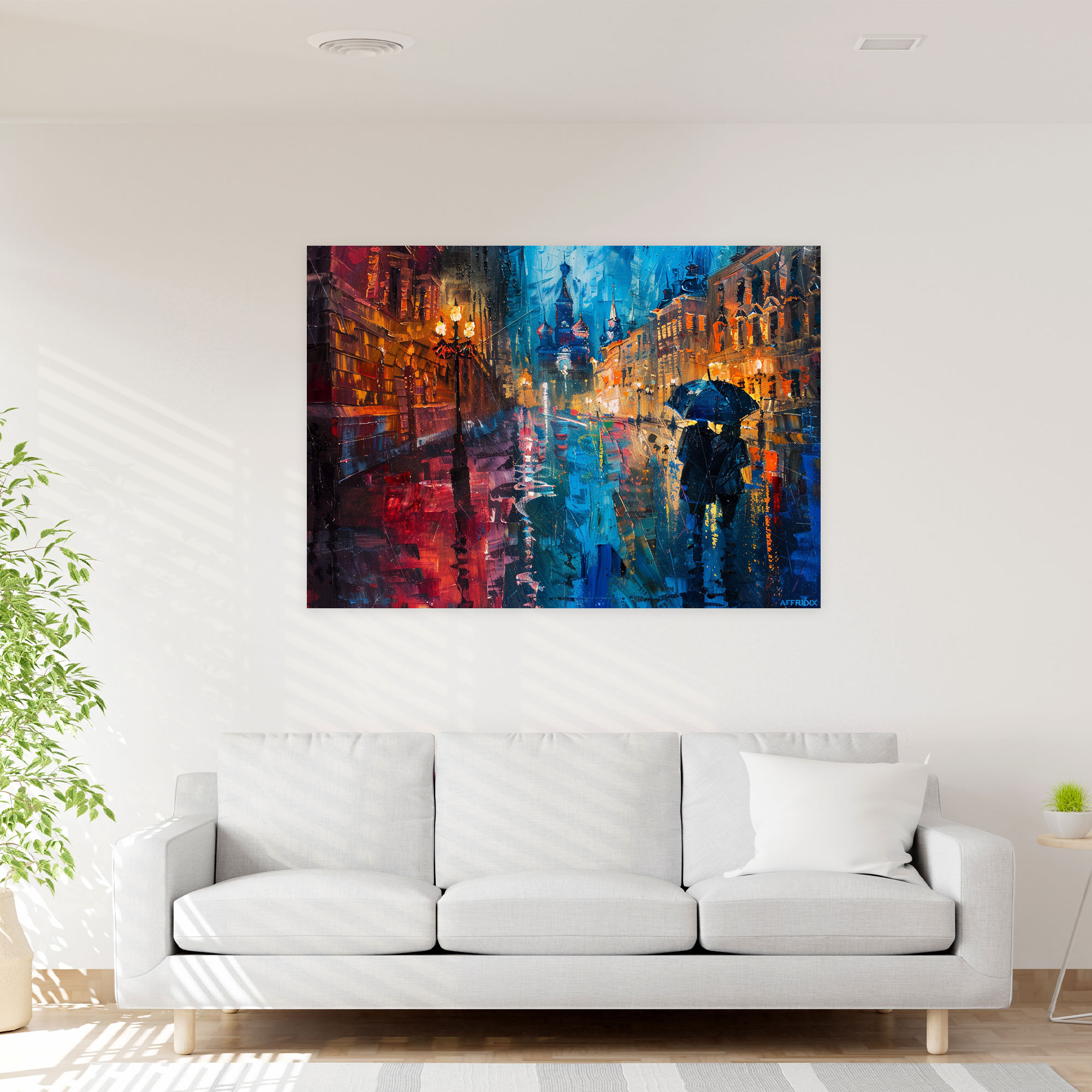 Leonid Afremov Canvas Print - Rainy Cityscape Wall Art - Leonid Afremov, Wall Art, Canvas Print, Home Decoration