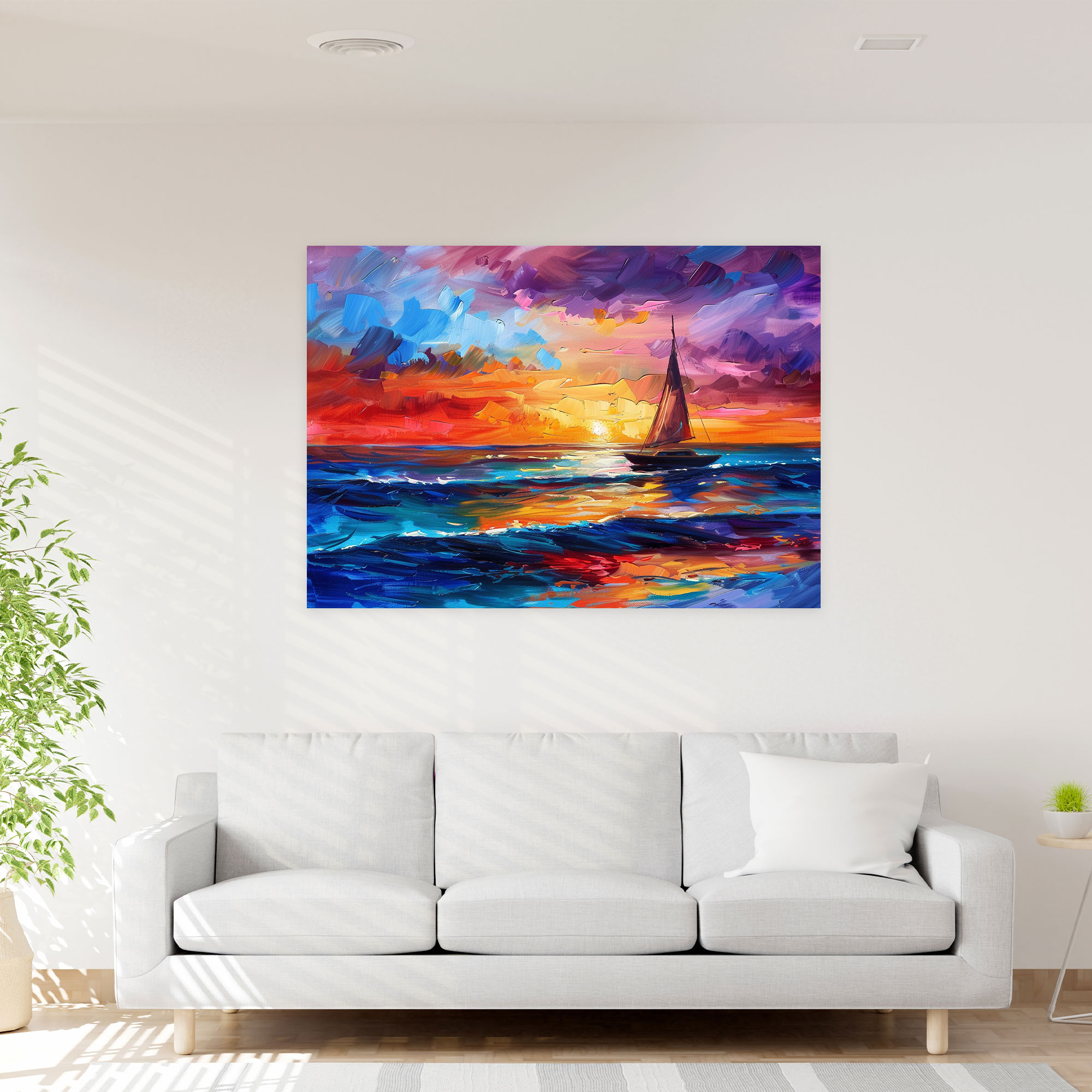 Leonid Afremov Canvas Print - Sunset Beach Wall Art - Leonid Afremov, Canvas, Canvas Wall Art, Leonid Afremov