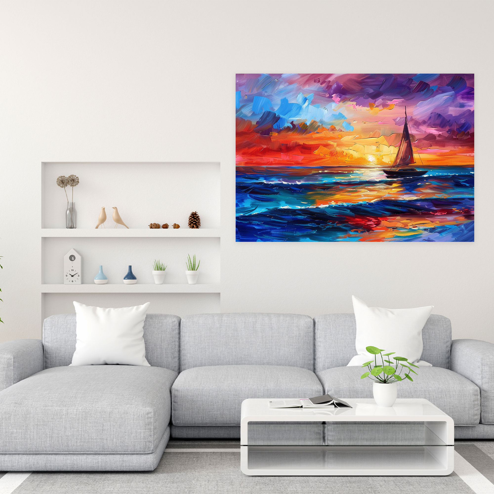 Leonid Afremov Canvas Print - Sunset Beach Wall Art - Leonid Afremov, Canvas, Canvas Wall Art, Leonid Afremov