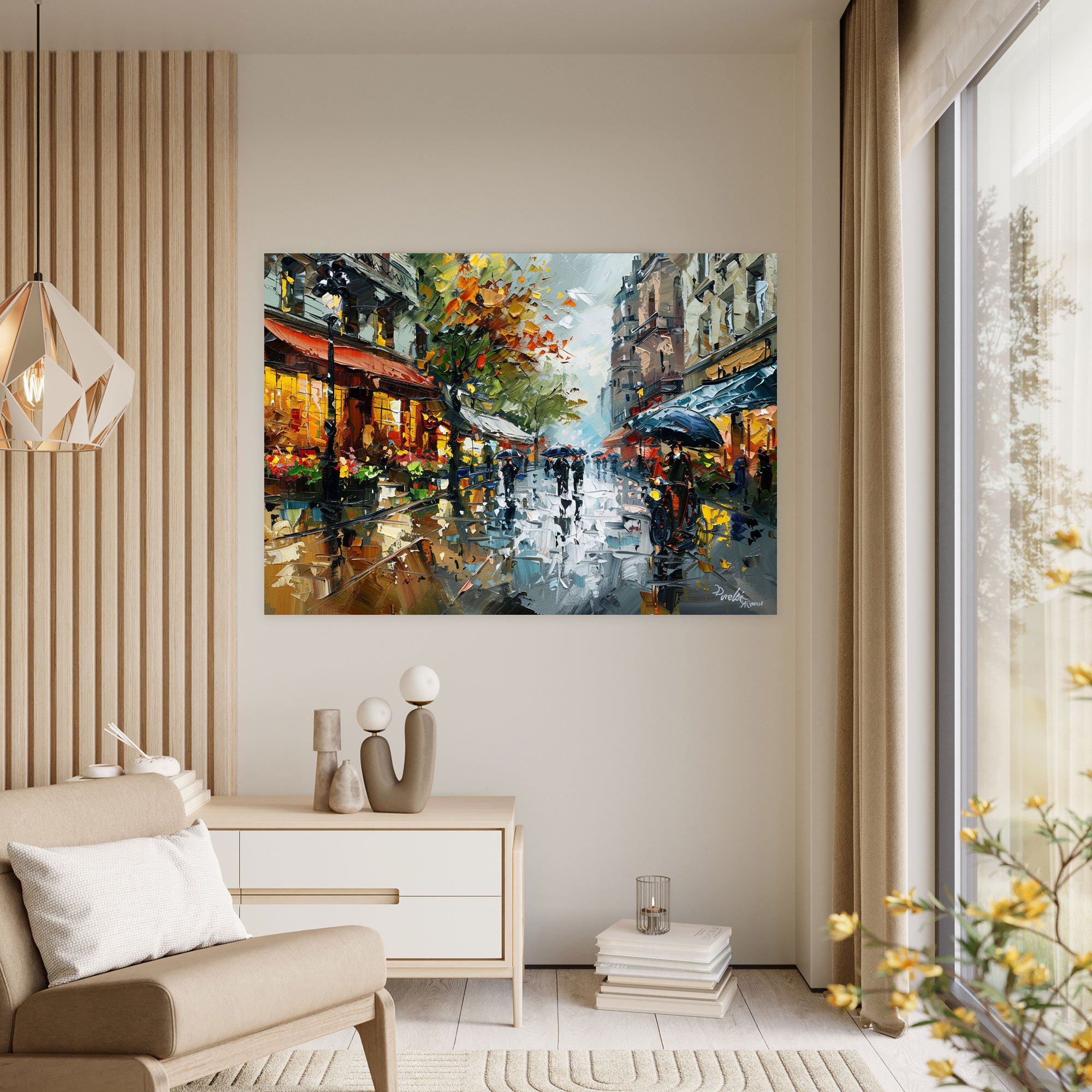 Leonid Afremov Canvas Print - City Street Wall Art - Leonid Afremov, Canvas, Wall Art, Canvas Print