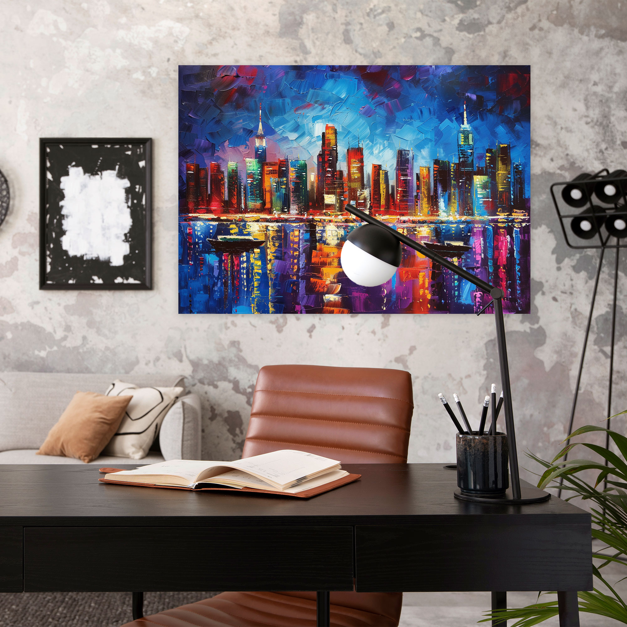 Colorful Cityscape Leonid Afremov Canvas Print - Leonid Afremov, Canvas, Home Decoration, Wall Art