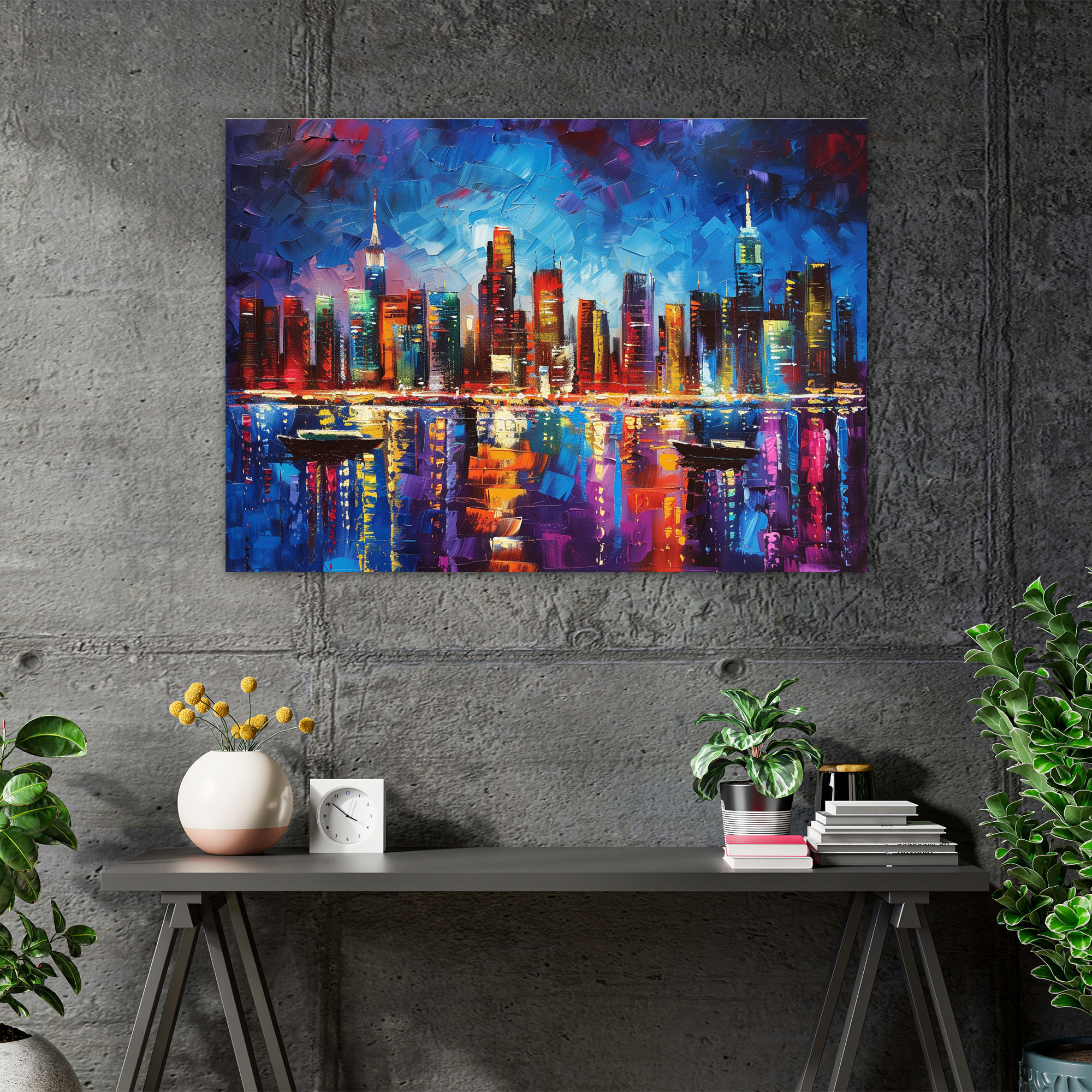 Colorful Cityscape Leonid Afremov Canvas Print - Leonid Afremov, Canvas, Home Decoration, Wall Art